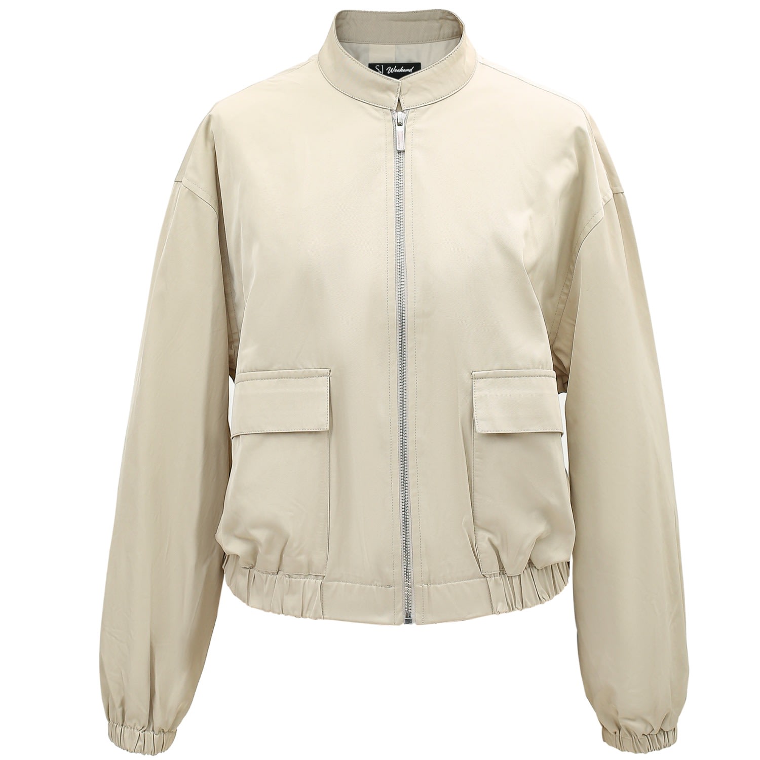 Women's Neutrals Cropped Bomber Jacket | Extra Small | Smart and Joy