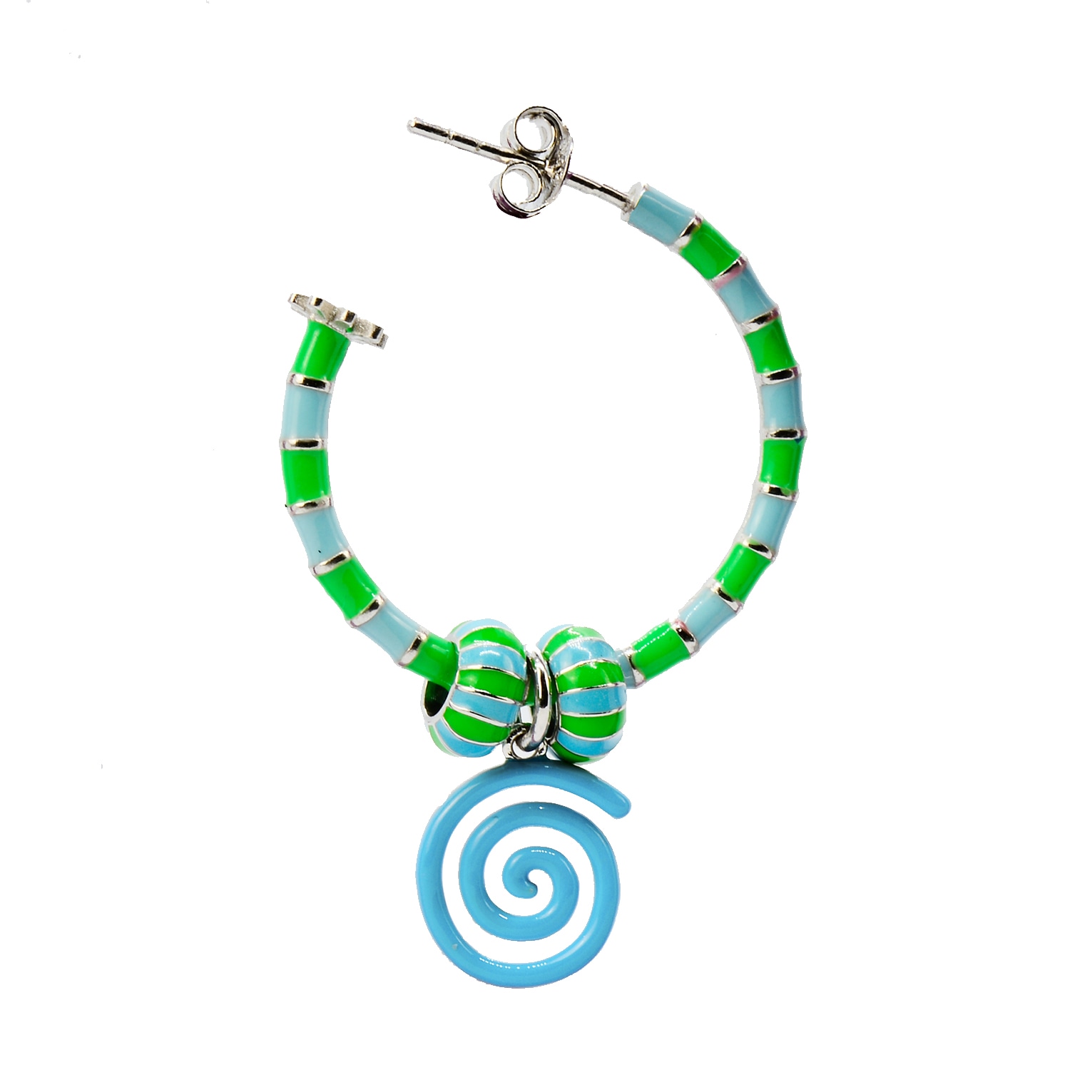 Pinnole Women's Green / Blue Panta Rei Earring Mix
