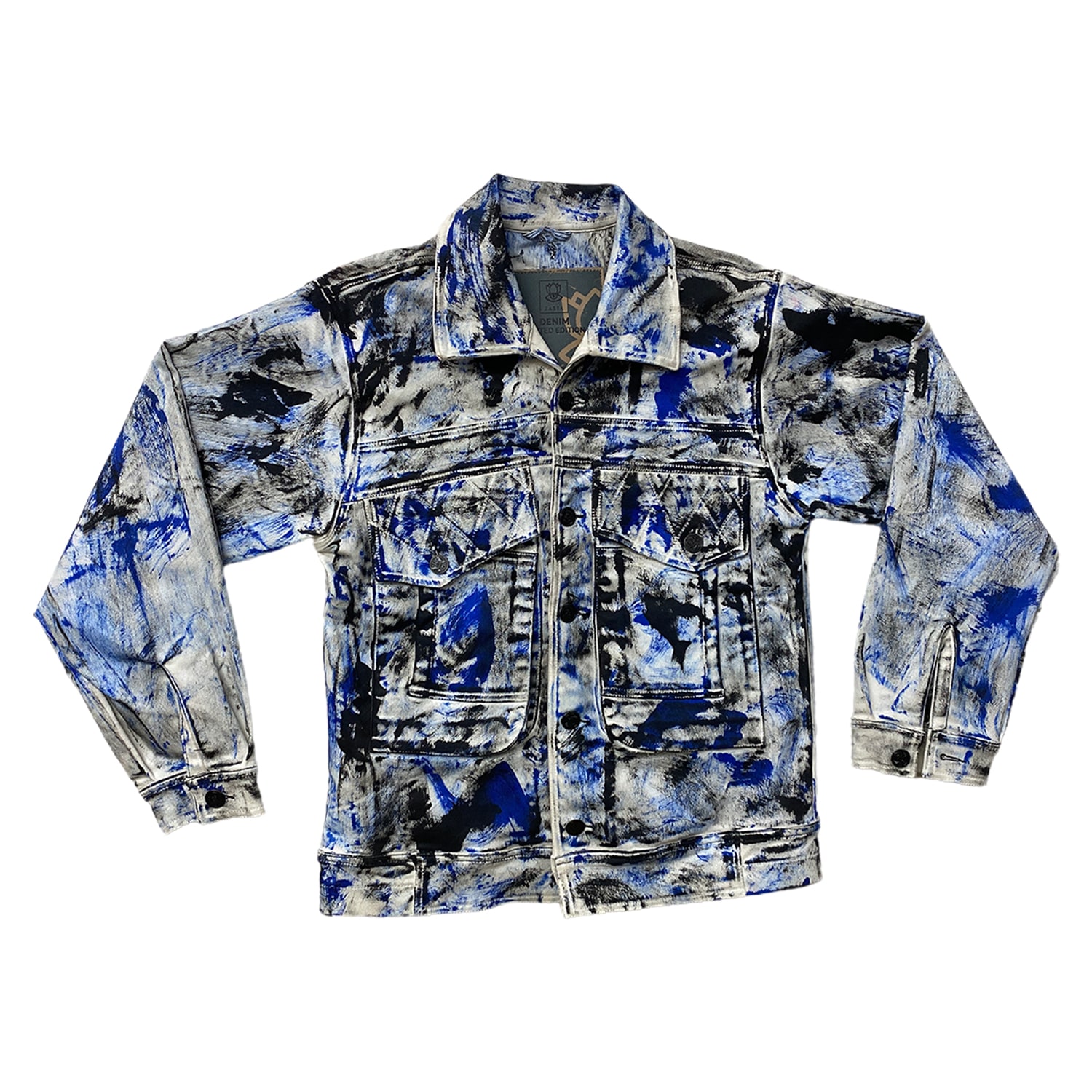 Zasta Studio Men's Color Palette Raw Denim Oversized Multicolor Jacket A Two