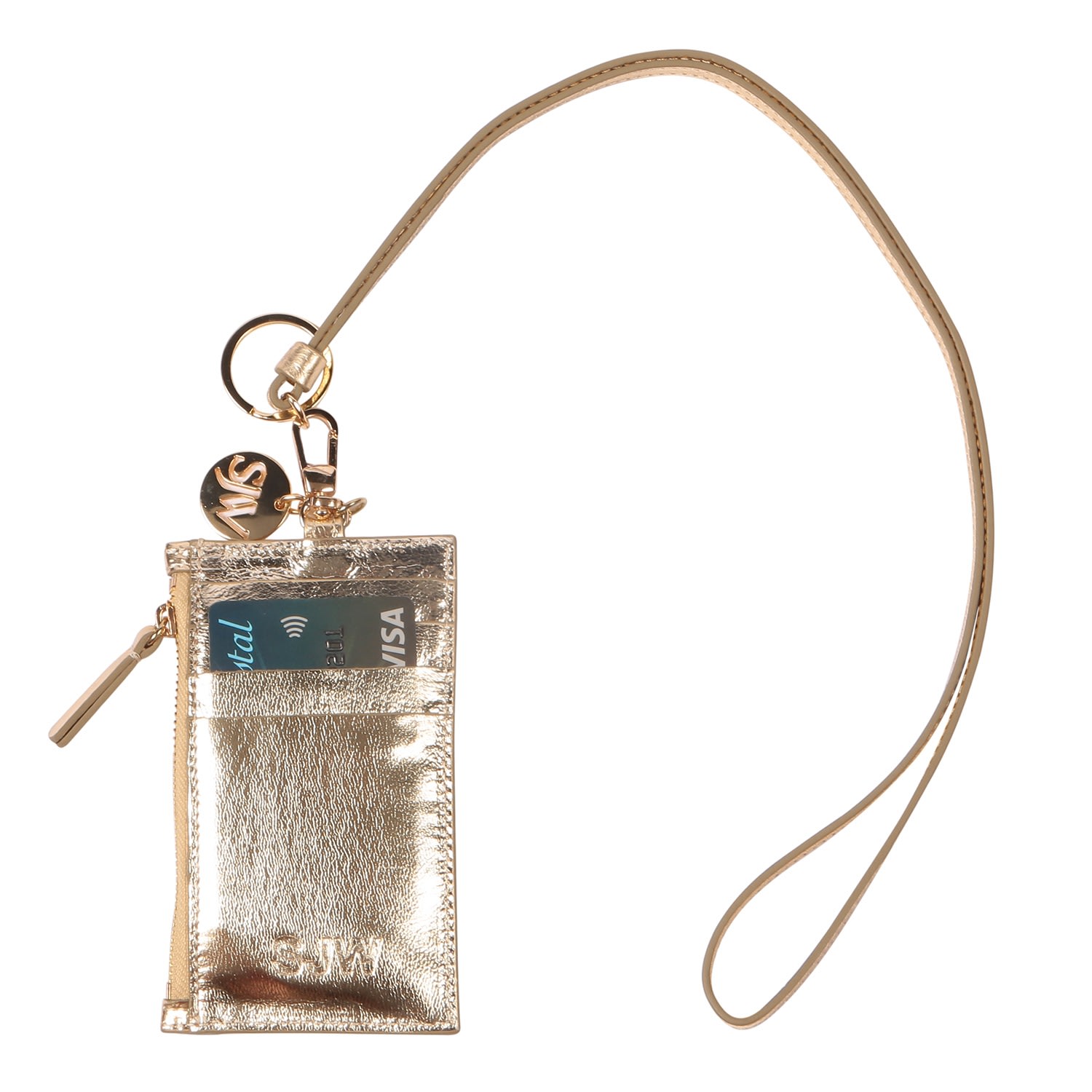 Women's Nicky Leather Neck Wallet In Gold | Sjw Bags London