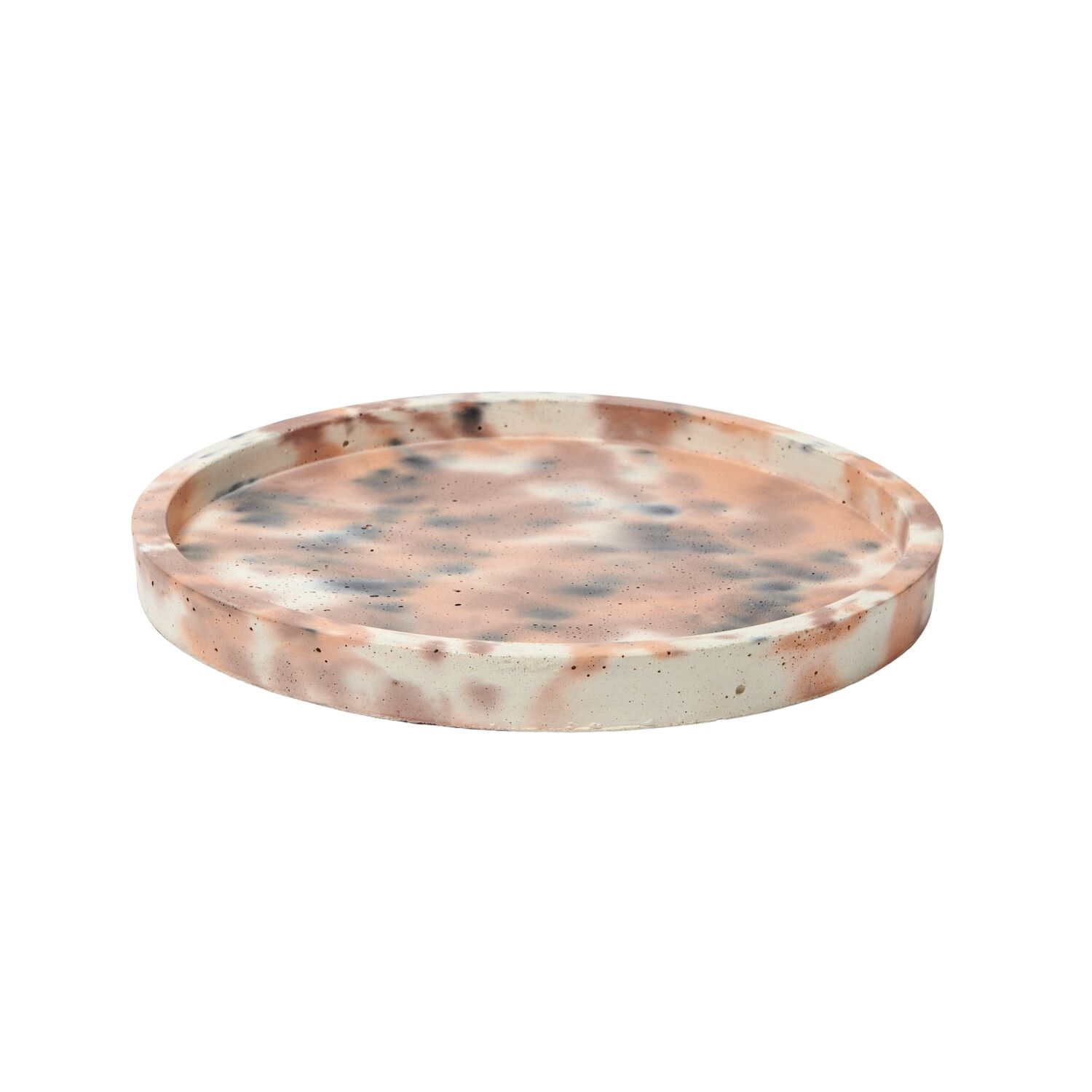 Black / Brown / White Round Concrete Tray - Neutrals Smith & Goat