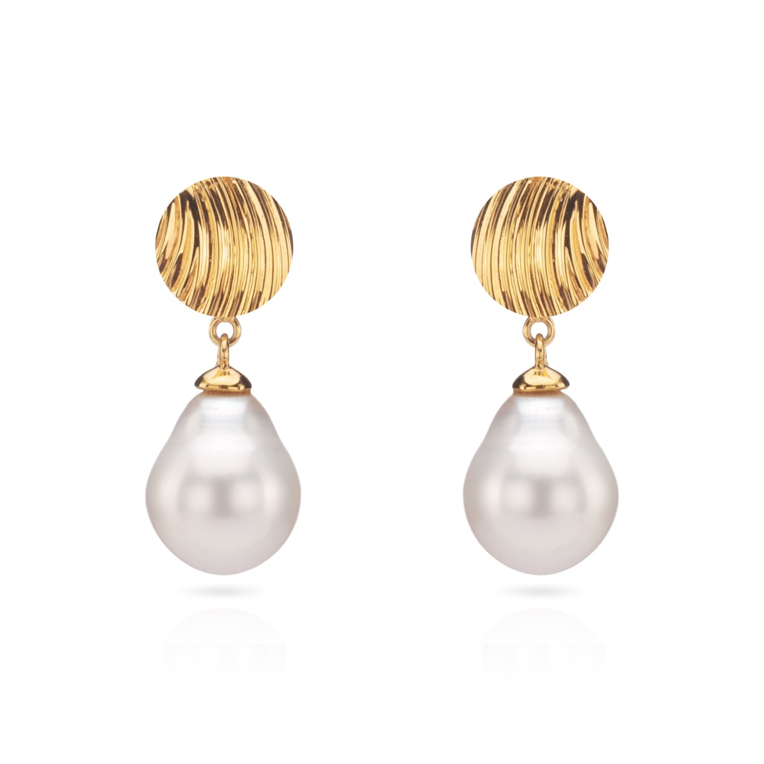 Augustine Jewels Women's Gold / White Gold Shell And Baroque Pearl Short Drop Earrings In Multi