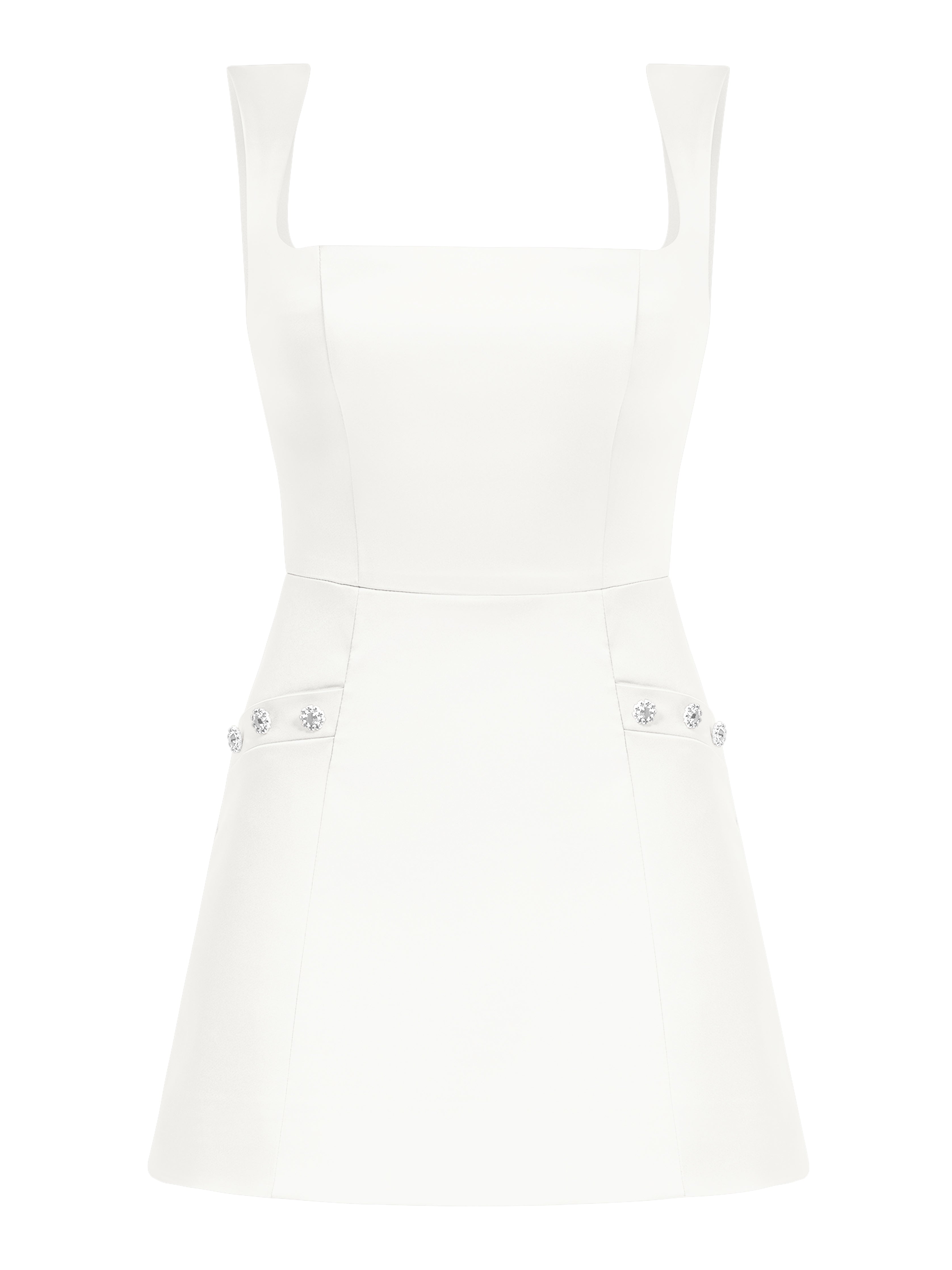 Tia Dorraine Women's Blame Gravity Satin Mini Dress Pearl White In White