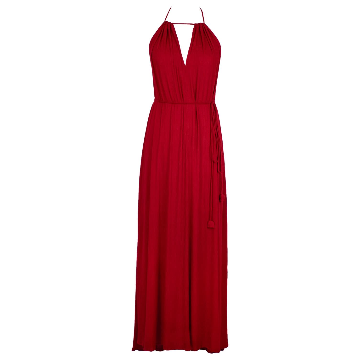 long red backless dress