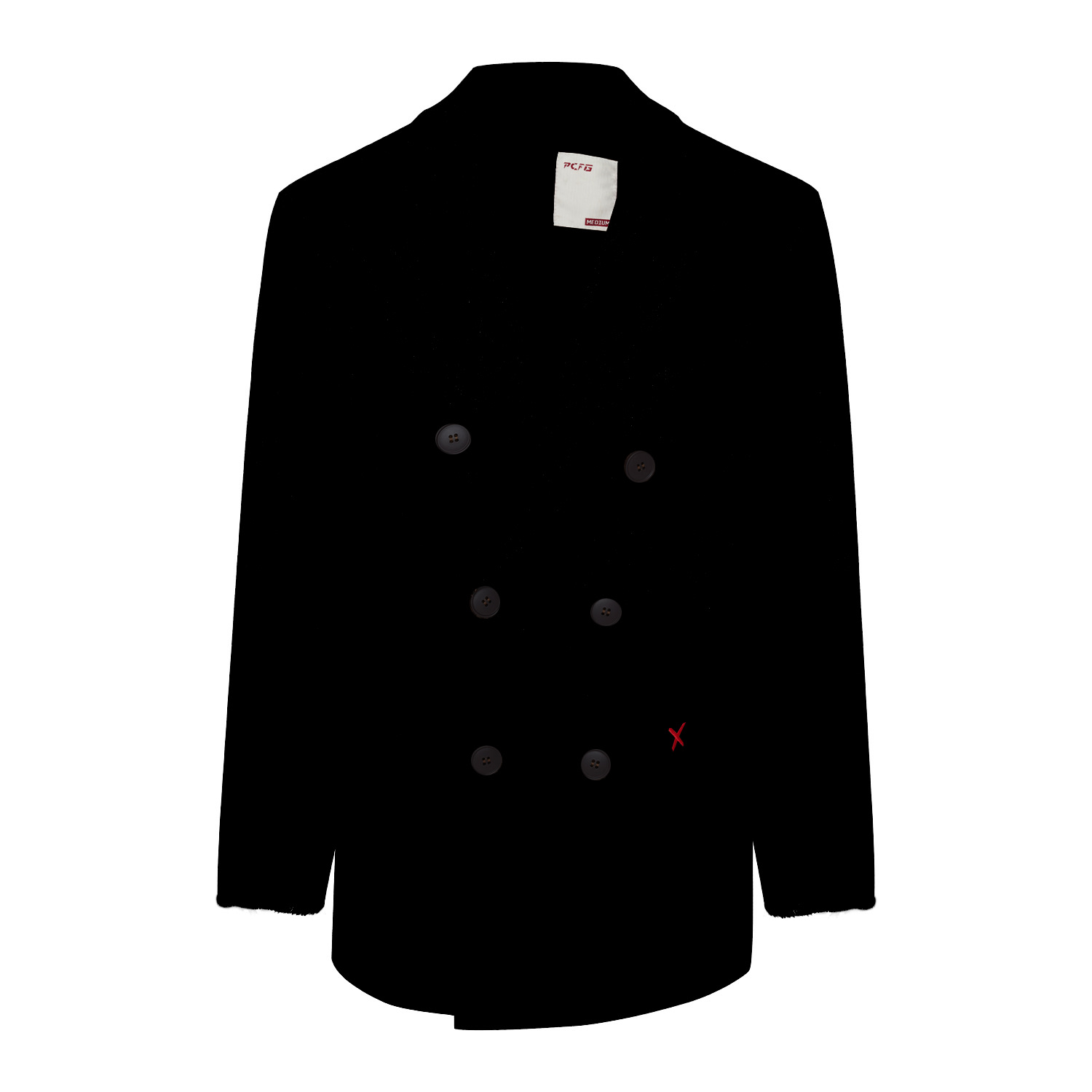 Pcfg Men Double Breasted Coat - Black In Black