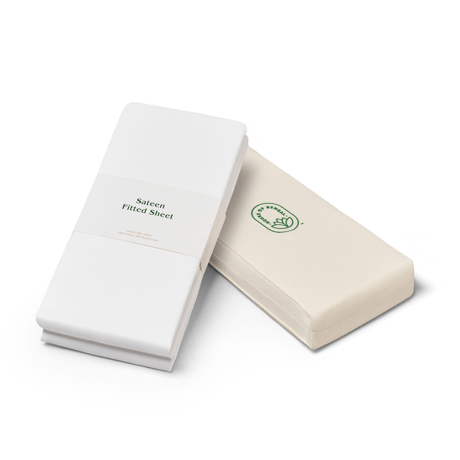 House Of Bengal Sateen Fitted Sheet - White - King