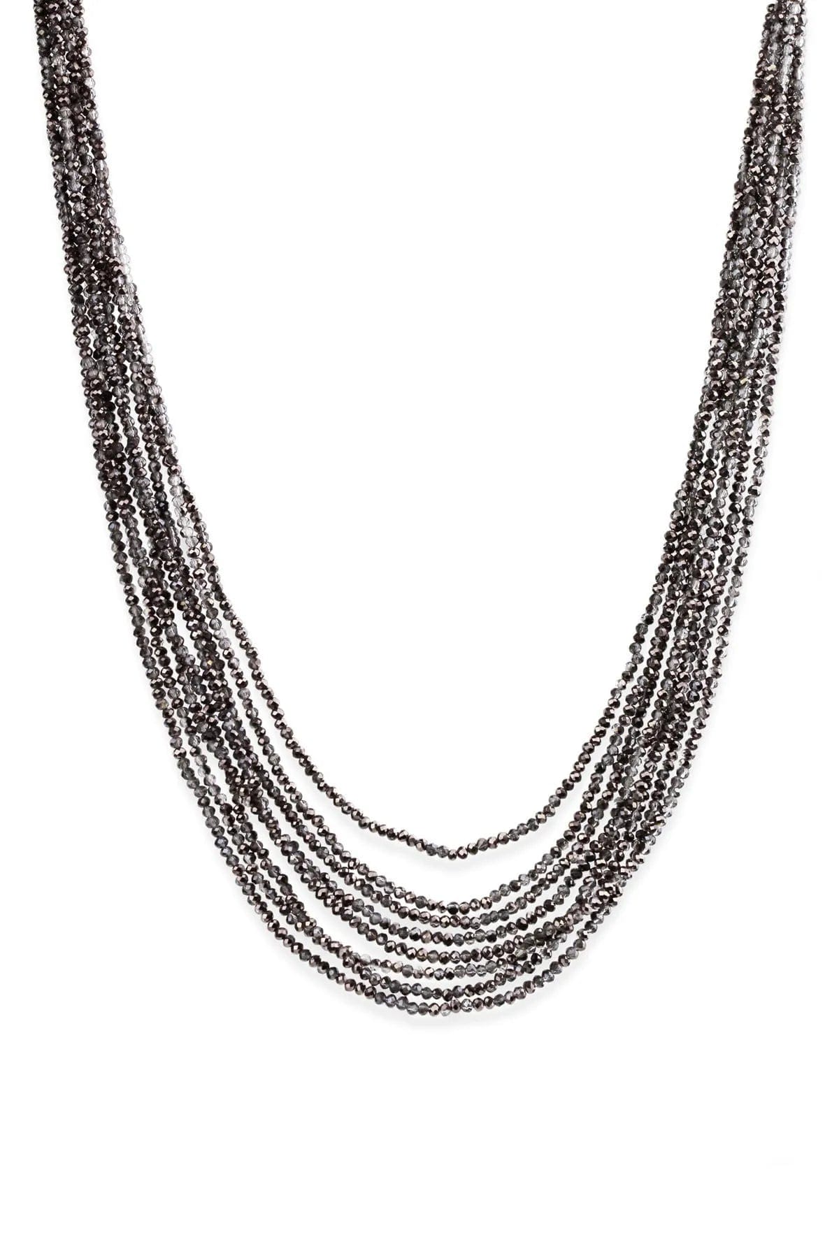 Saachi Multi Strand Short Crystal Necklace In Metallic