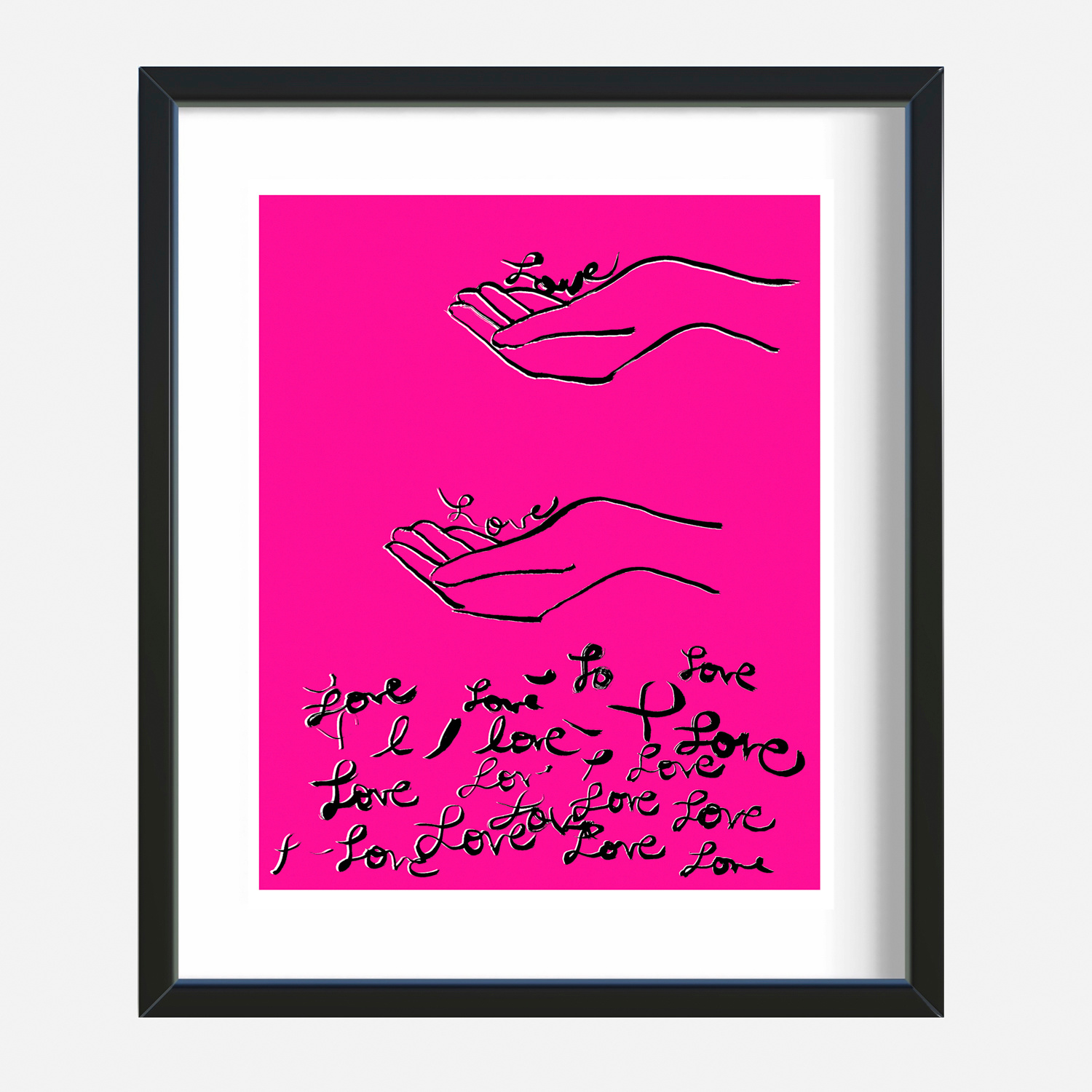 X Ilona Blue Black / Pink / White Show Me Love: Limited Edition Original Art In Multi