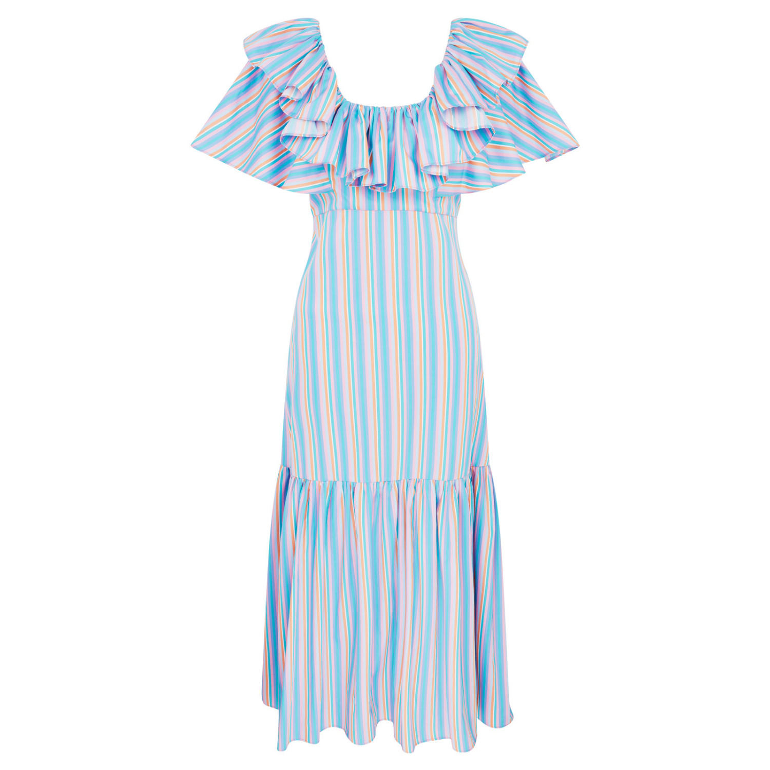 Lisa The Label La La Lady Peggy Lipton Dress Long In Blue