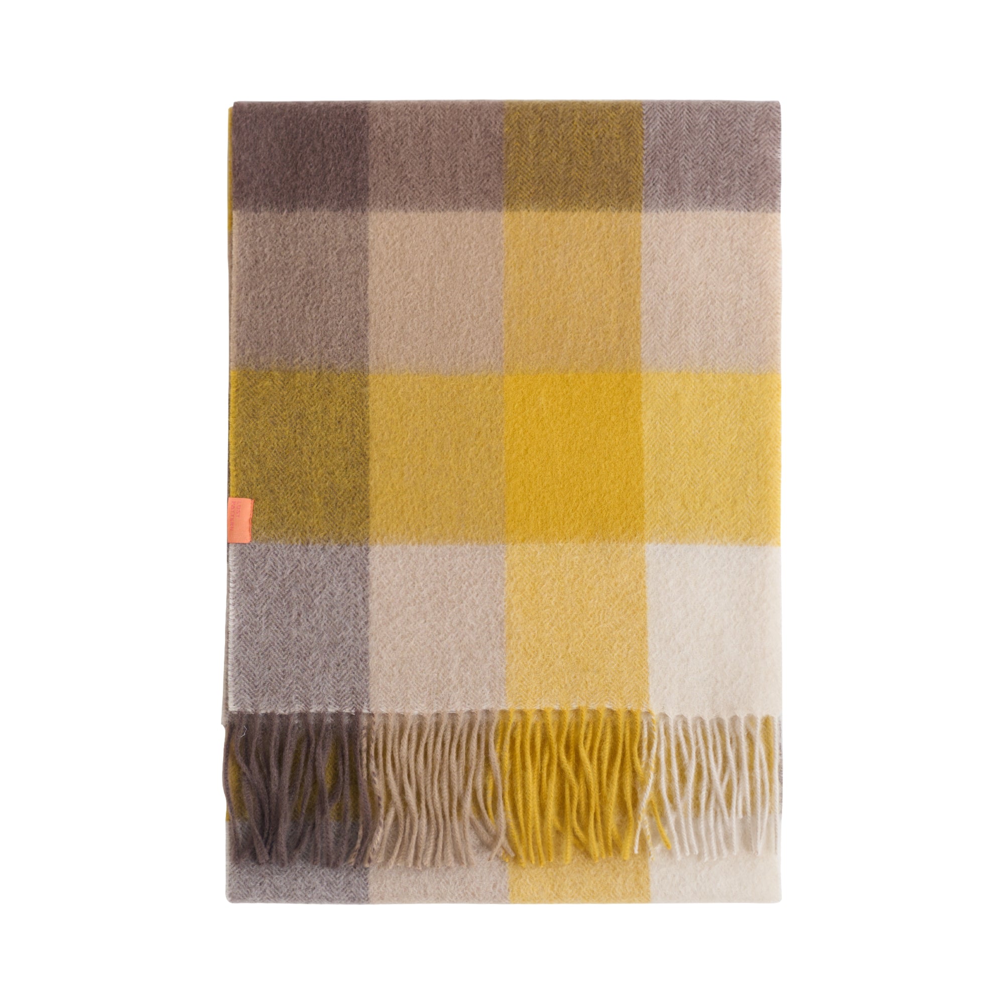 Women’s Yellow / Orange "Plaid" Cashmere Scarf - Yellow Lost Pattern Nyc