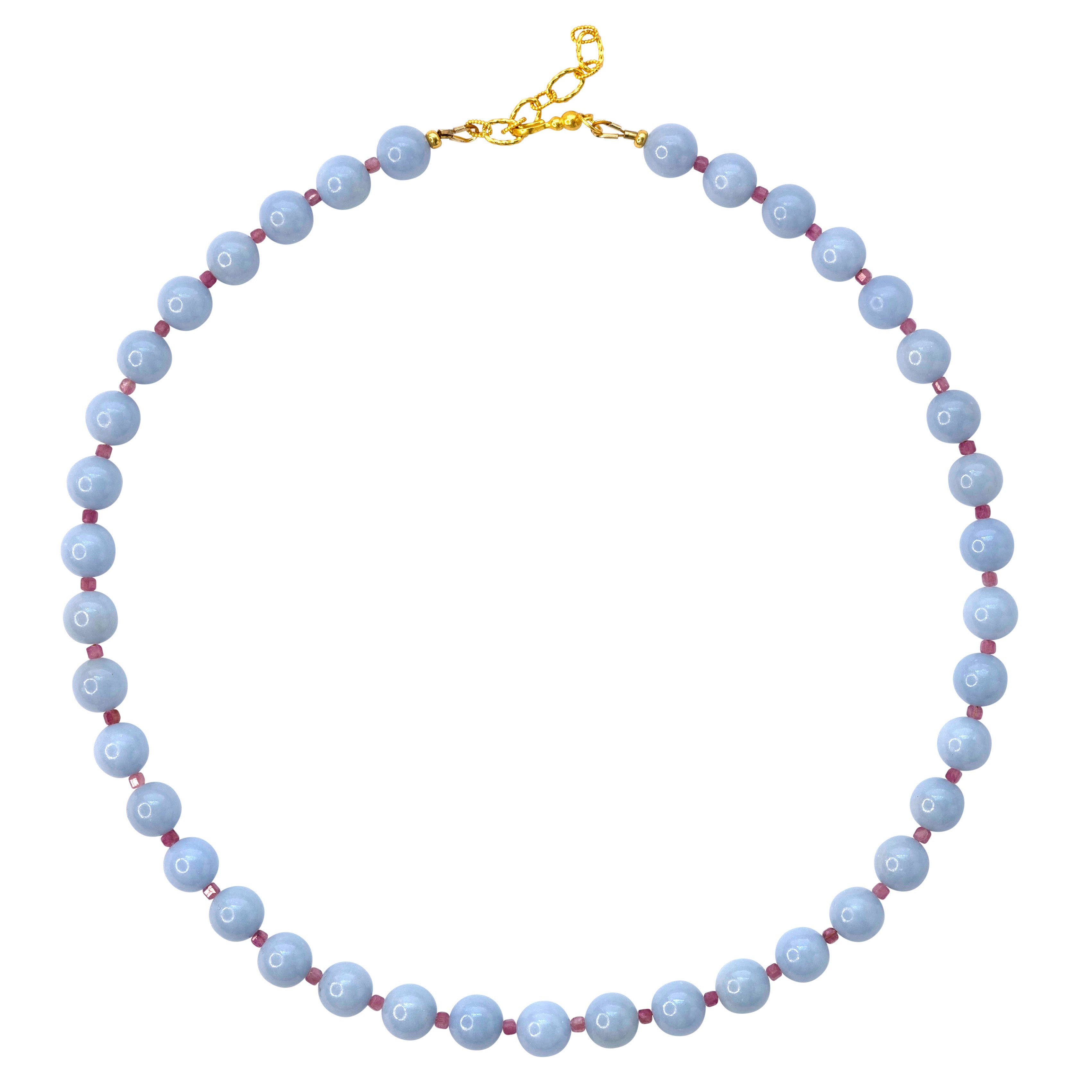 Bombyx House Women's Gold / Blue / Red Angelite Tourmaline Necklace