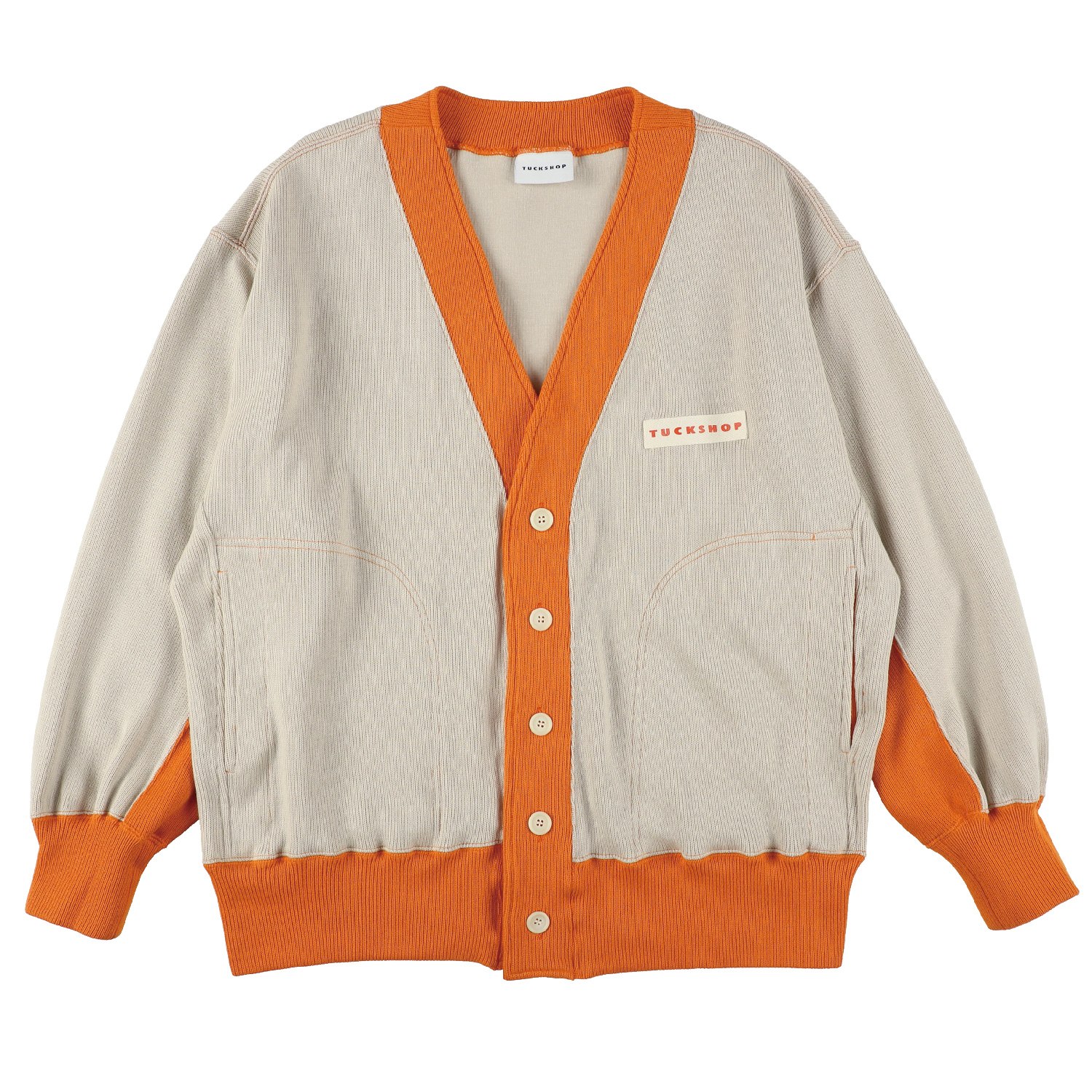 Tuckshop Women's Neutrals / Yellow / Orange Oversized Cardigan - Beige In Yellow/orange
