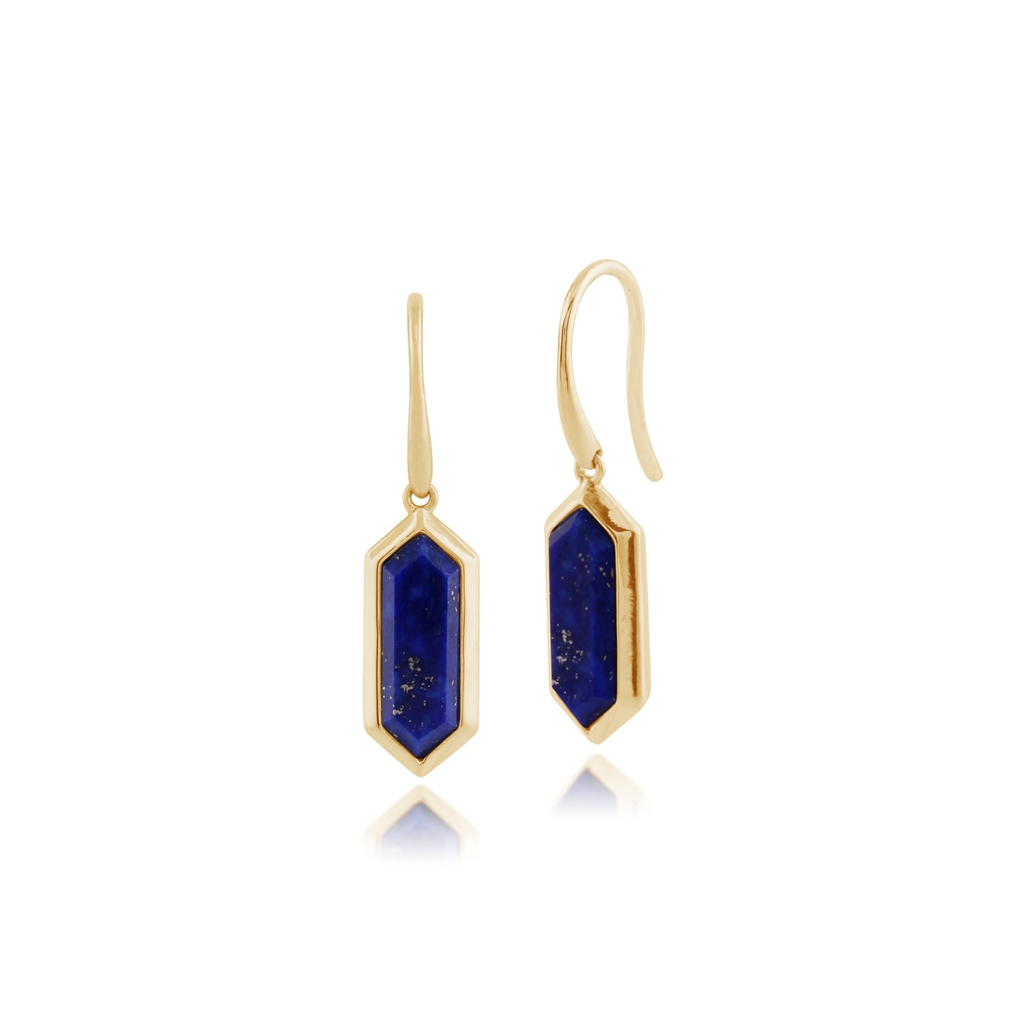 Women’s Blue Lapis Lazuli Prism Drop Earrings In Gold Plated Silver Gemondo