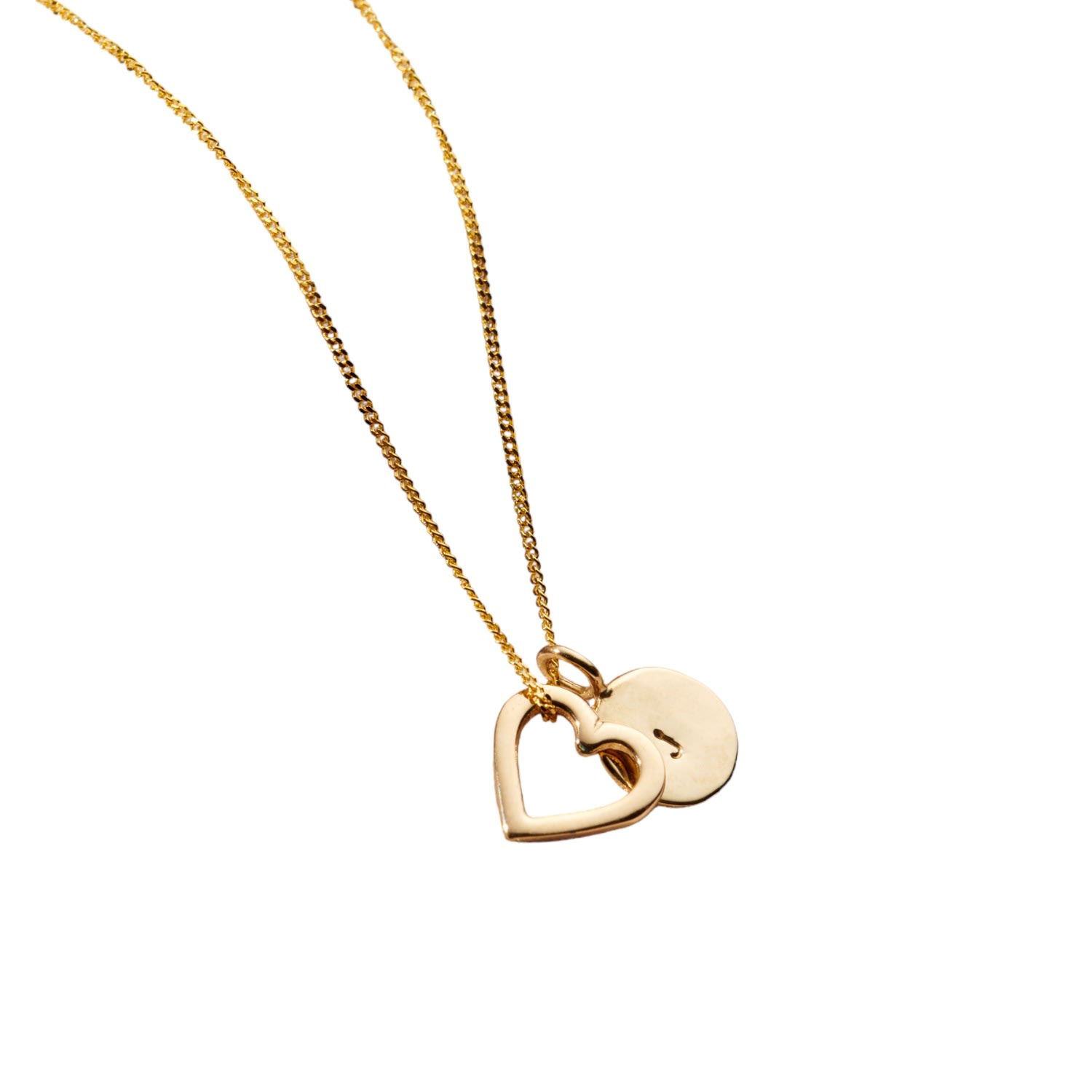 Posh Totty Designs Women's Personalised Gold Heart & Tag Necklace