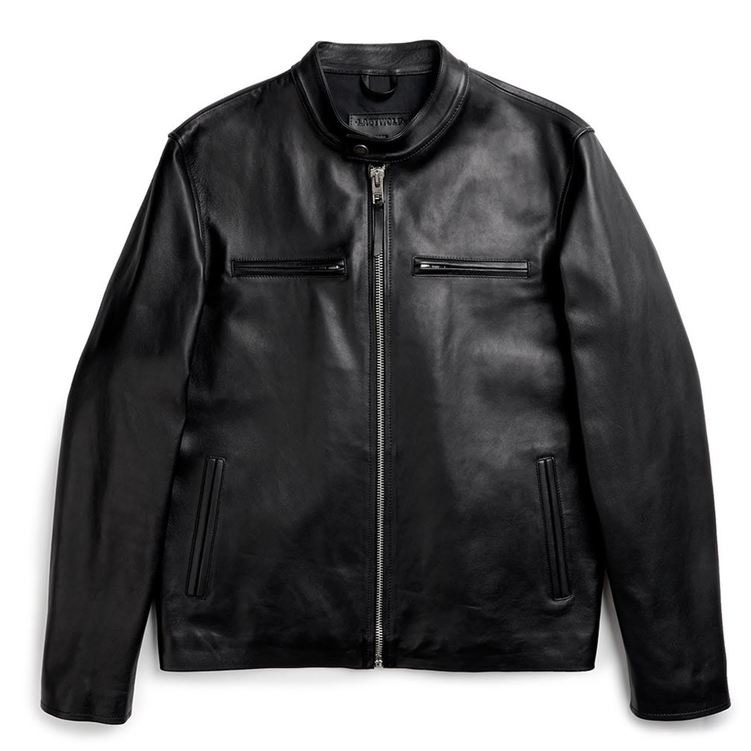 Men’s Wheeler Peak Racer Leather Jacket - Black Small Lastwolf