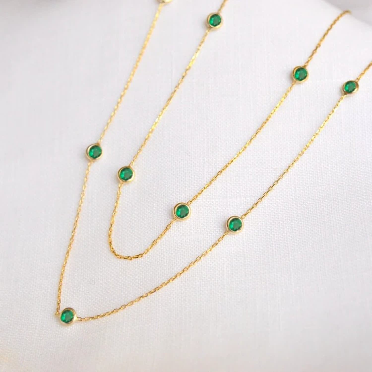 Emerald Station Necklace Lily Flo Jewelry Wolf Badger