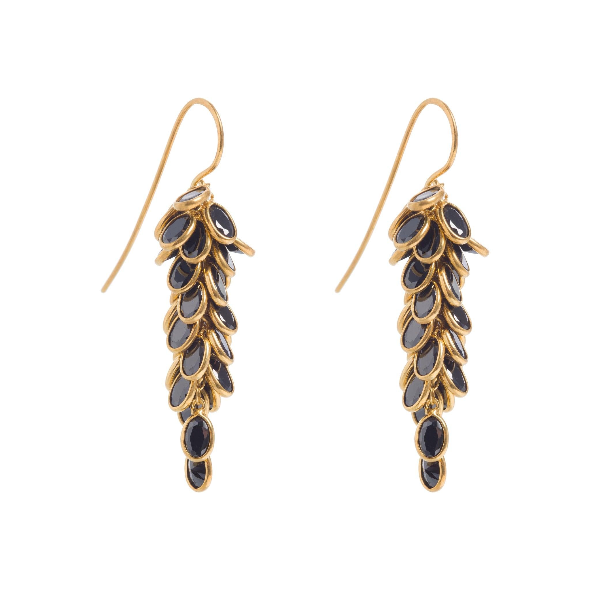 Women’s Gold / Black Gold & Black Midi Crystal Drops Freya Rose