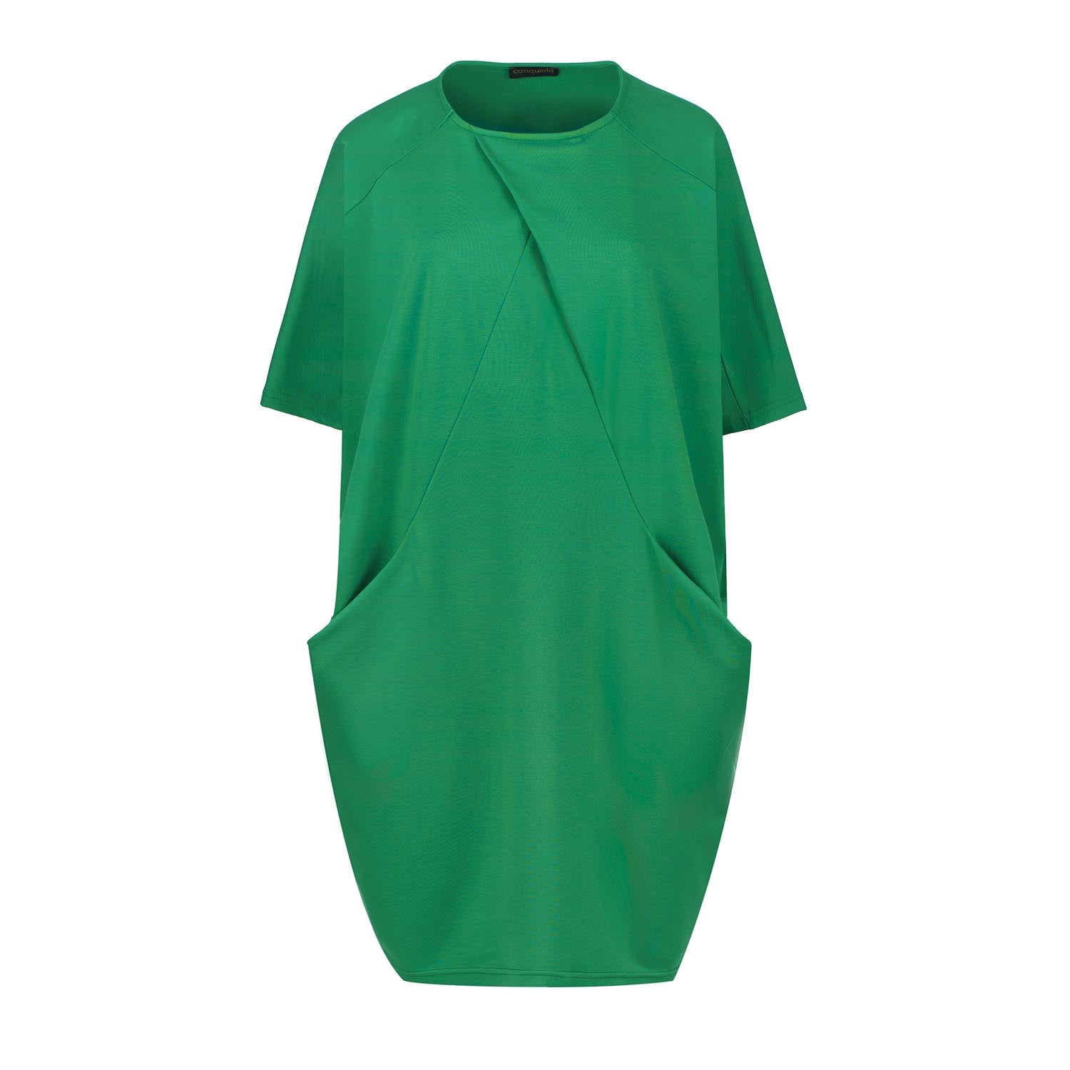 Conquista Women's Green Punto Di Roma Batwing Dress