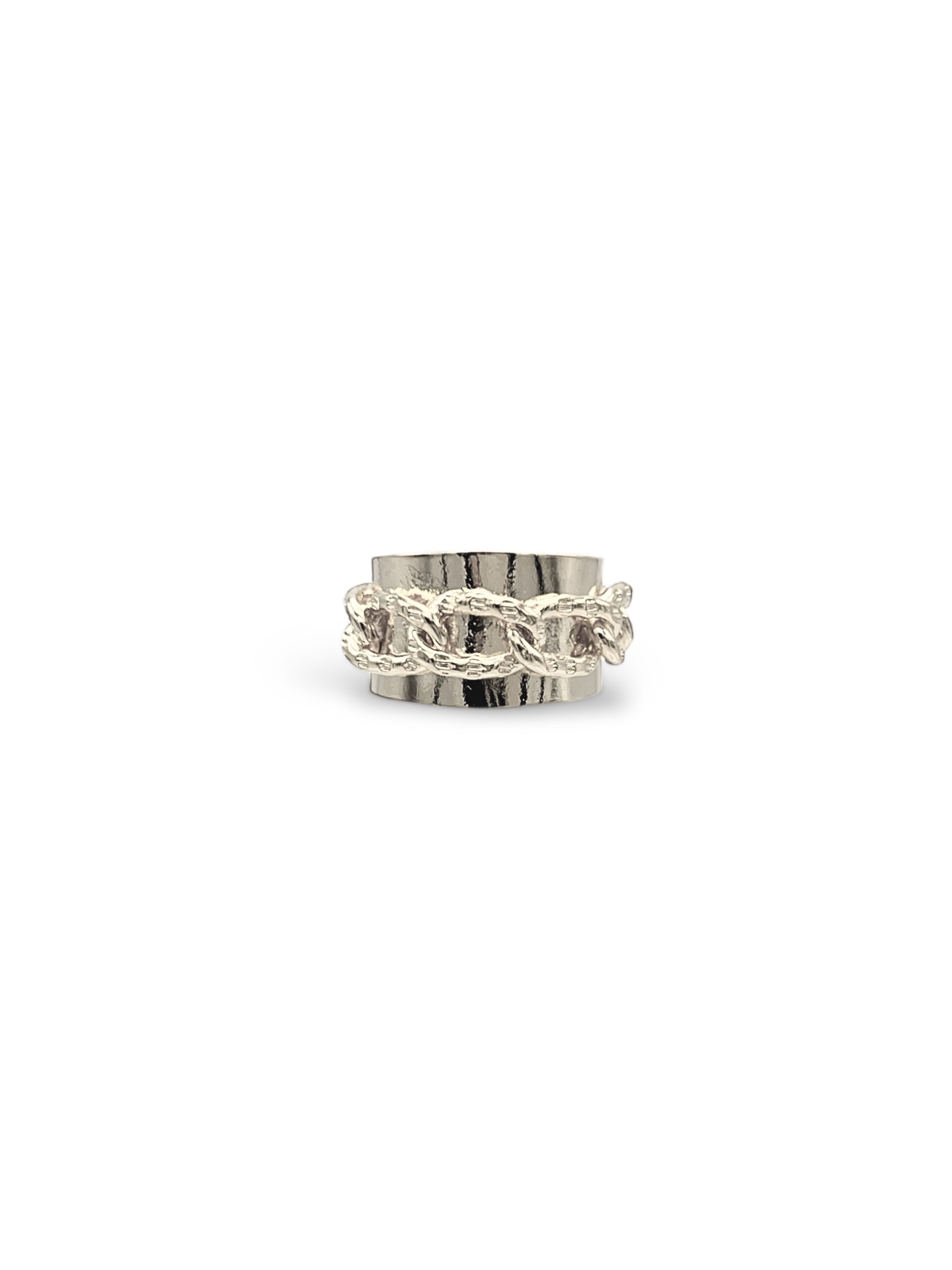Jaredjamin Silver Charlie Chain Mens Ring