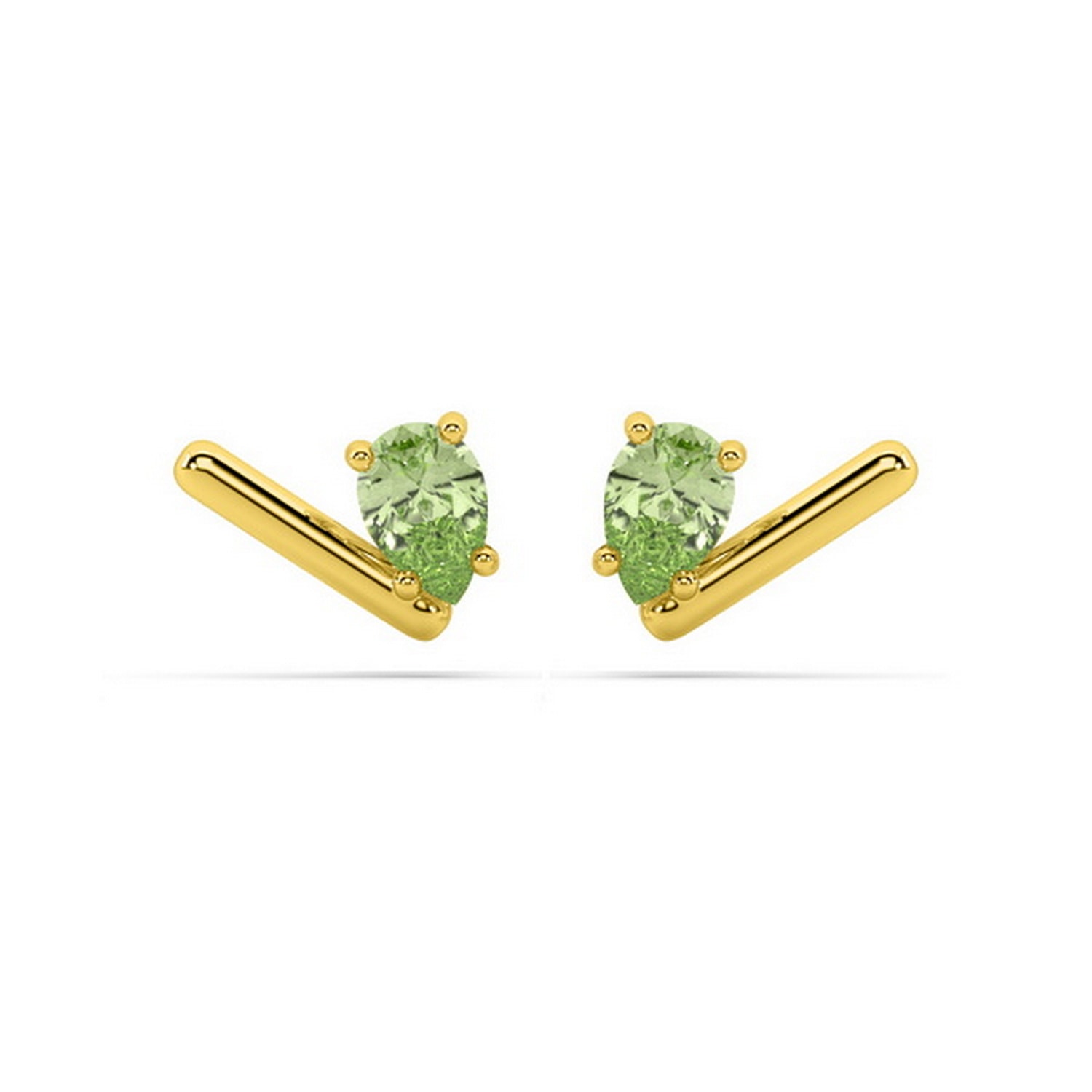 Women’s Peridot Bar Stud - Gold Oni Fine Jewelry