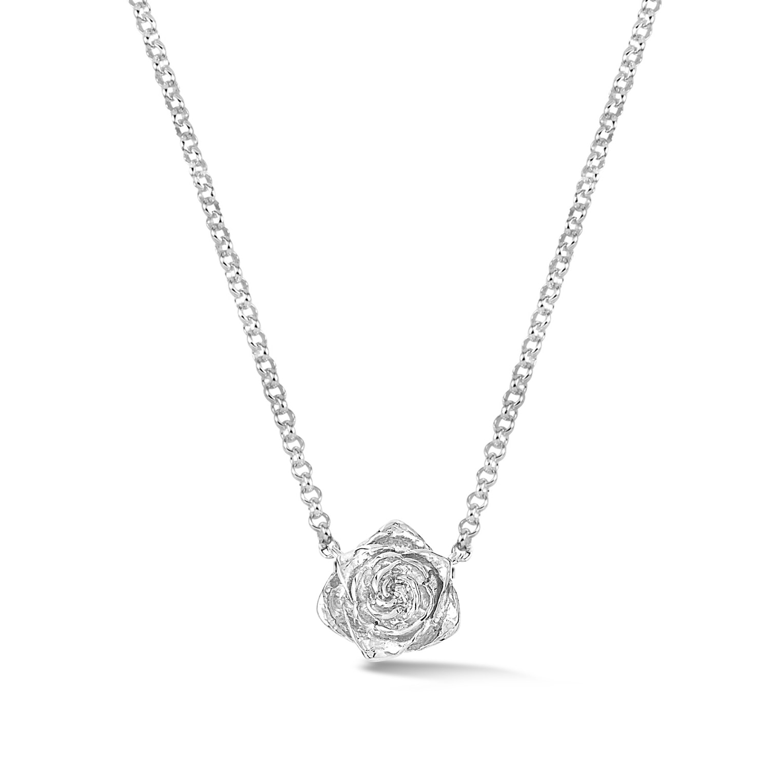 Dower & Hall Women's Wild Rose Single Bloom Pendant Silver In Metallic