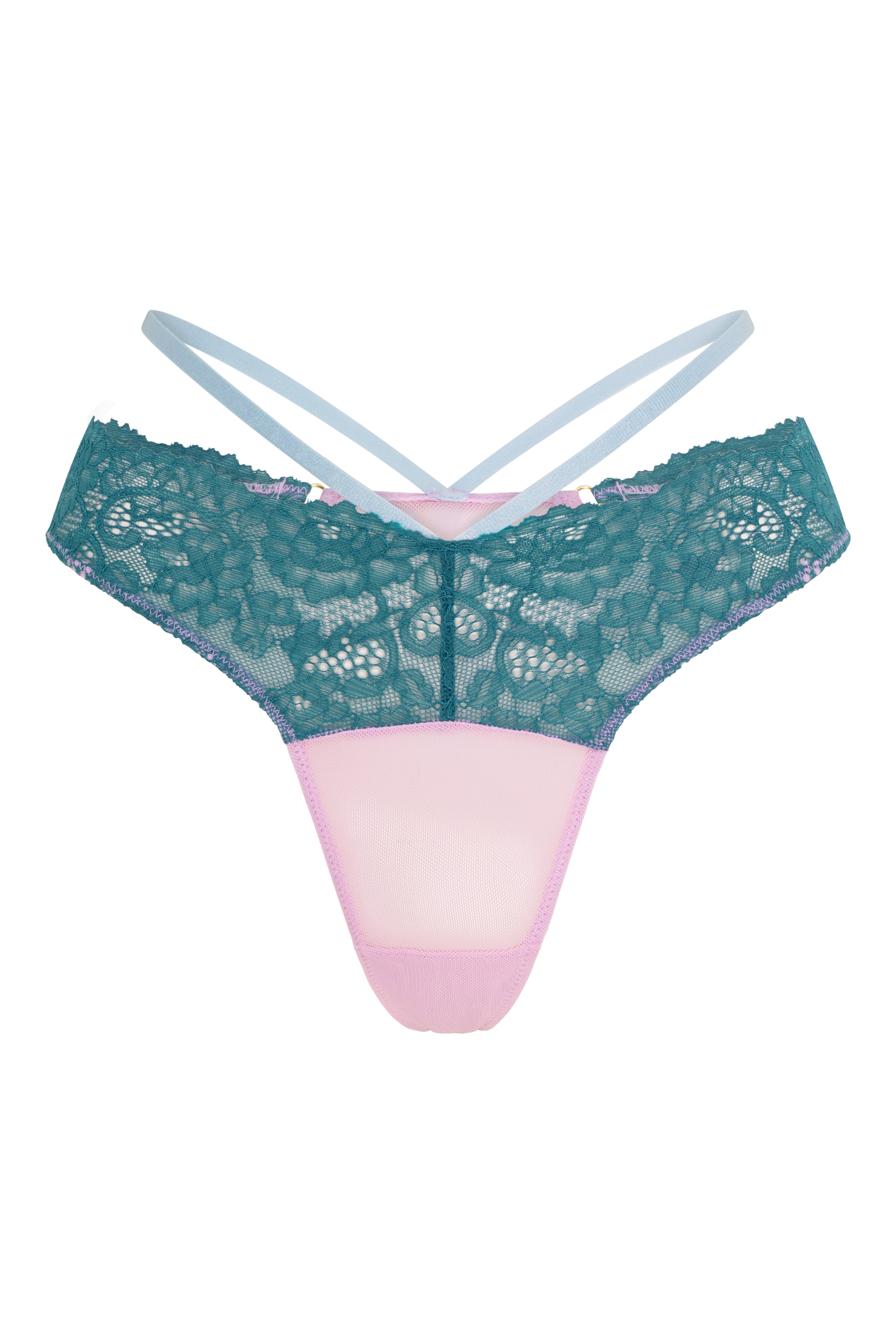 Women’s Green / Blue / Pink Bella Brief Extra Large Wild Lovers London