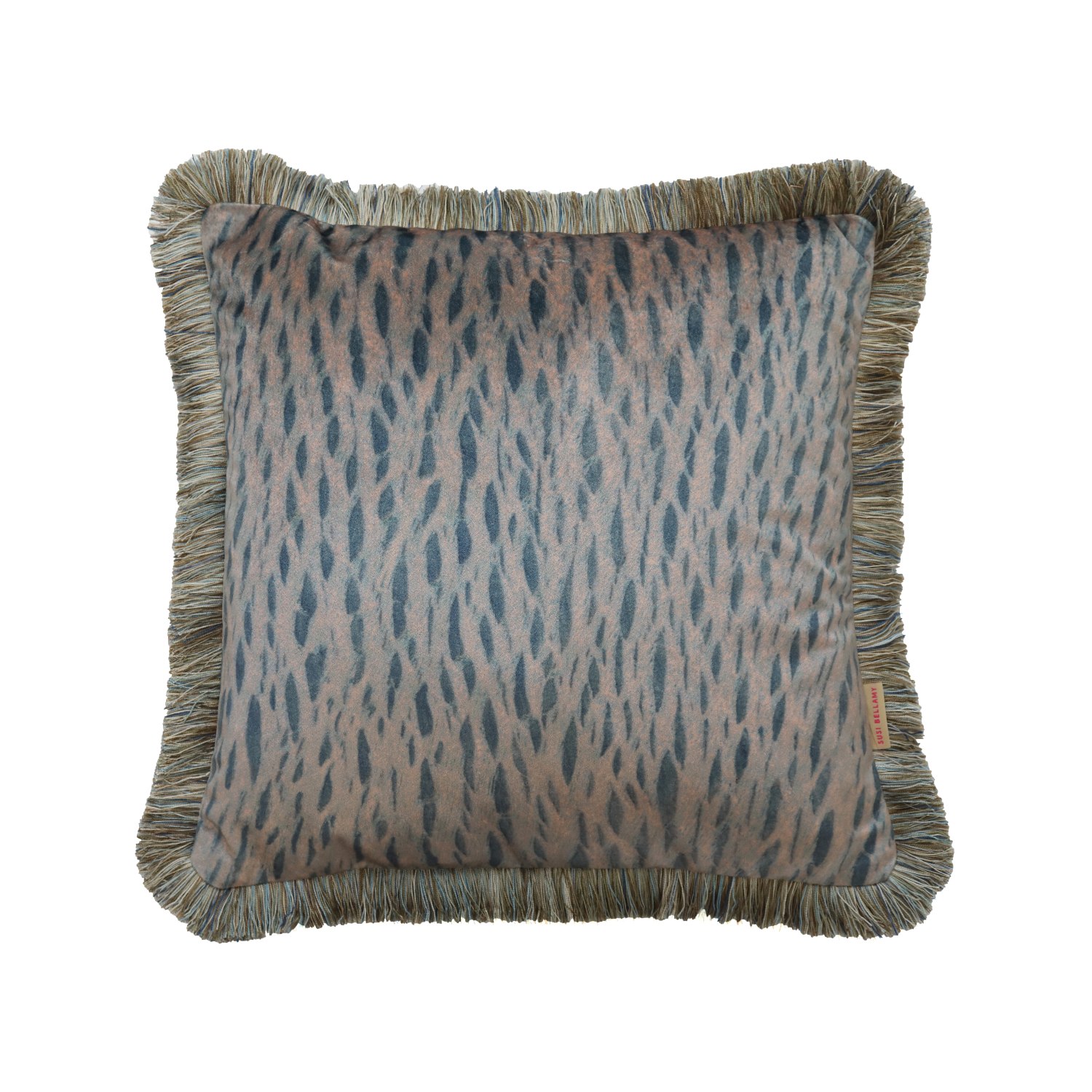 Ruched Dove Grey Veneer Velvet Cushion Susi Bellamy