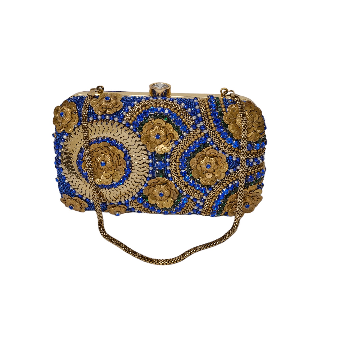 Women’s Gold / Blue / White Aelia Our Iconic Clutch Bag Veronica Tharmalingam