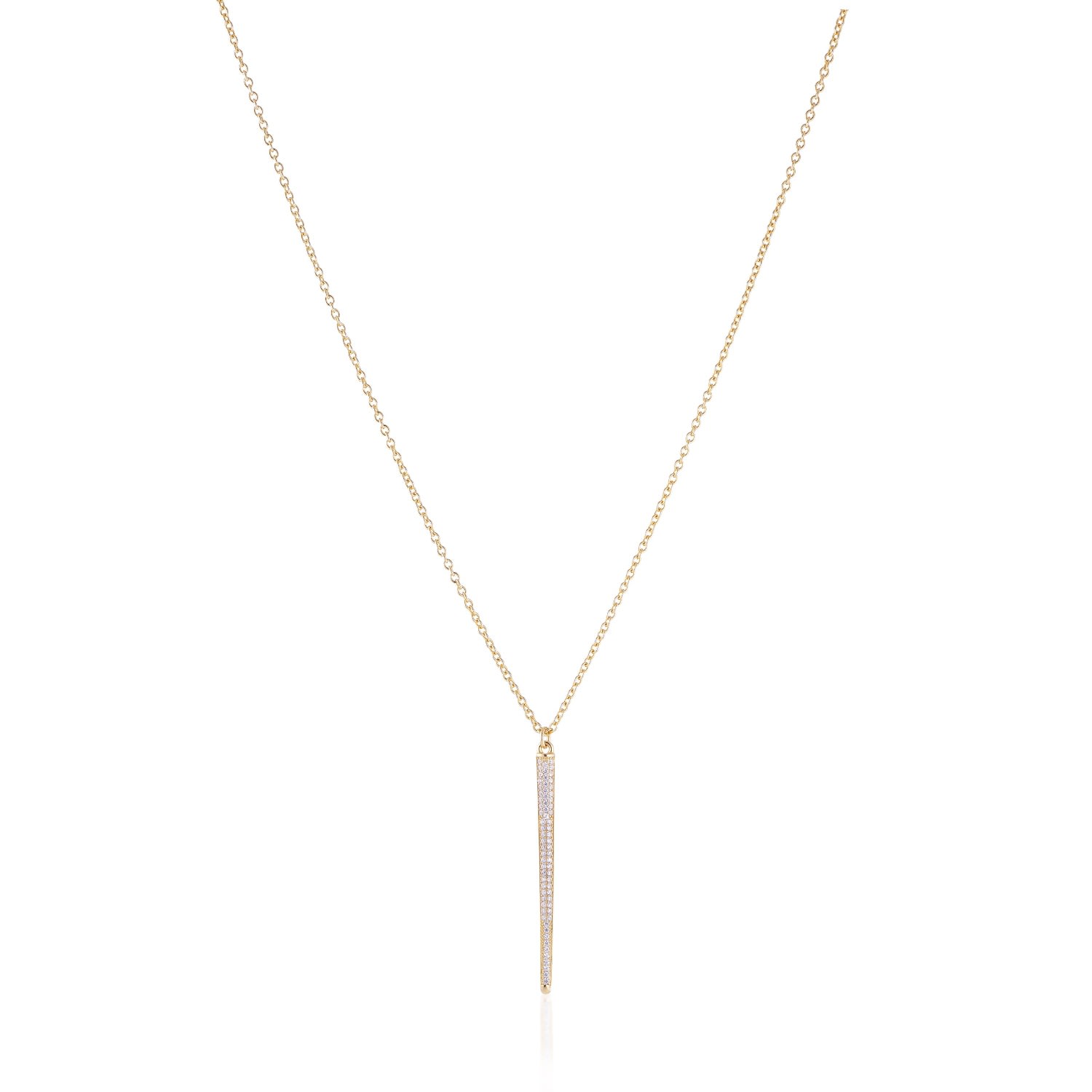 Alura Copenhagen Jewellery Women's Grace Necklace With Golden Spike & Zircons In Gold