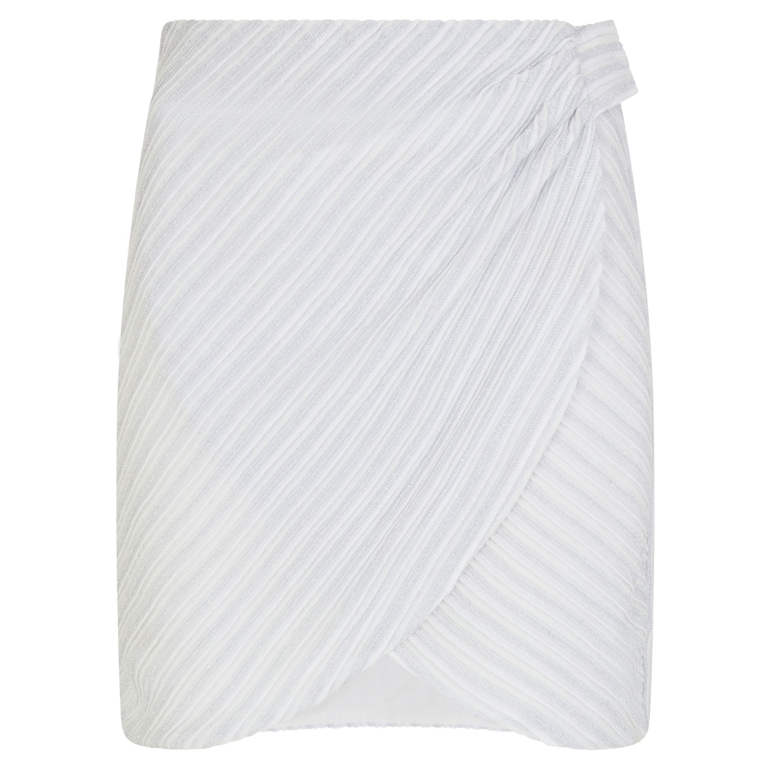 Kukhareva London Women's Lila Shimmering Faux Wrap Mini Skirt - White