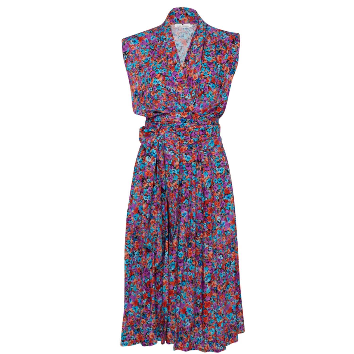 State Of Georgia Women's Red The Point Dress Floral Explosion Raspberry In Red