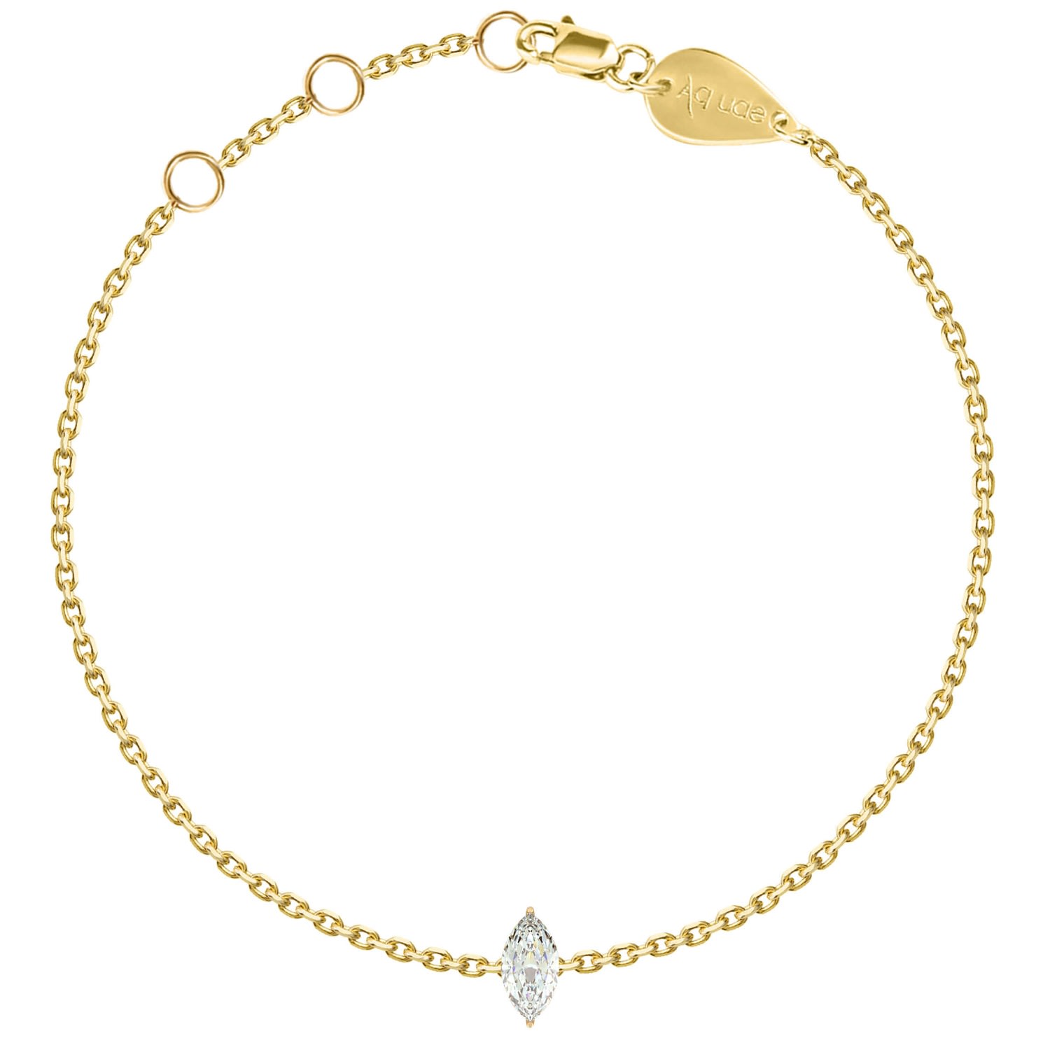 Women’s Anklet Diamond Marquise-Cut Eighteen K Gold- Gold Aquae Jewels