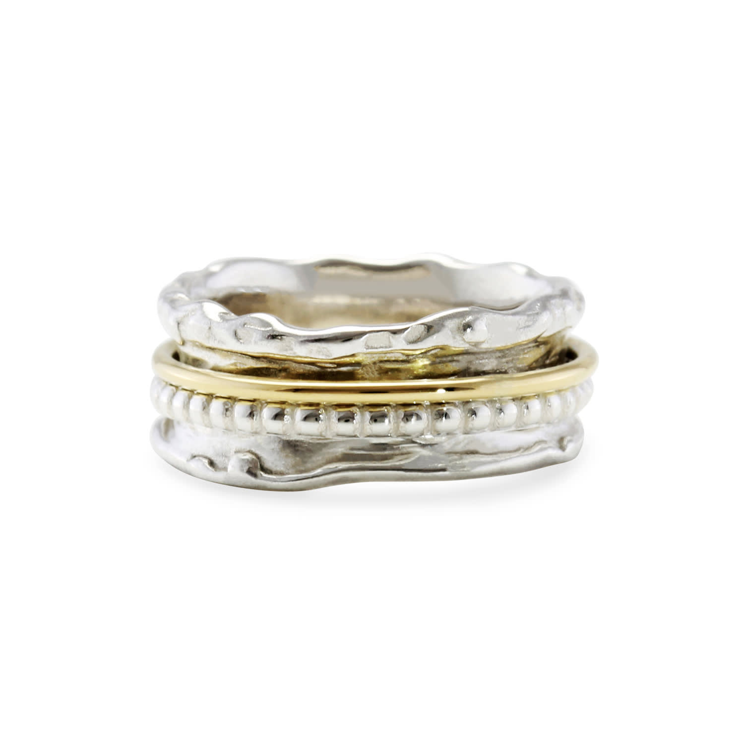Isla Silver Women's Gold / Silver Mixed Metal Spinning Ring