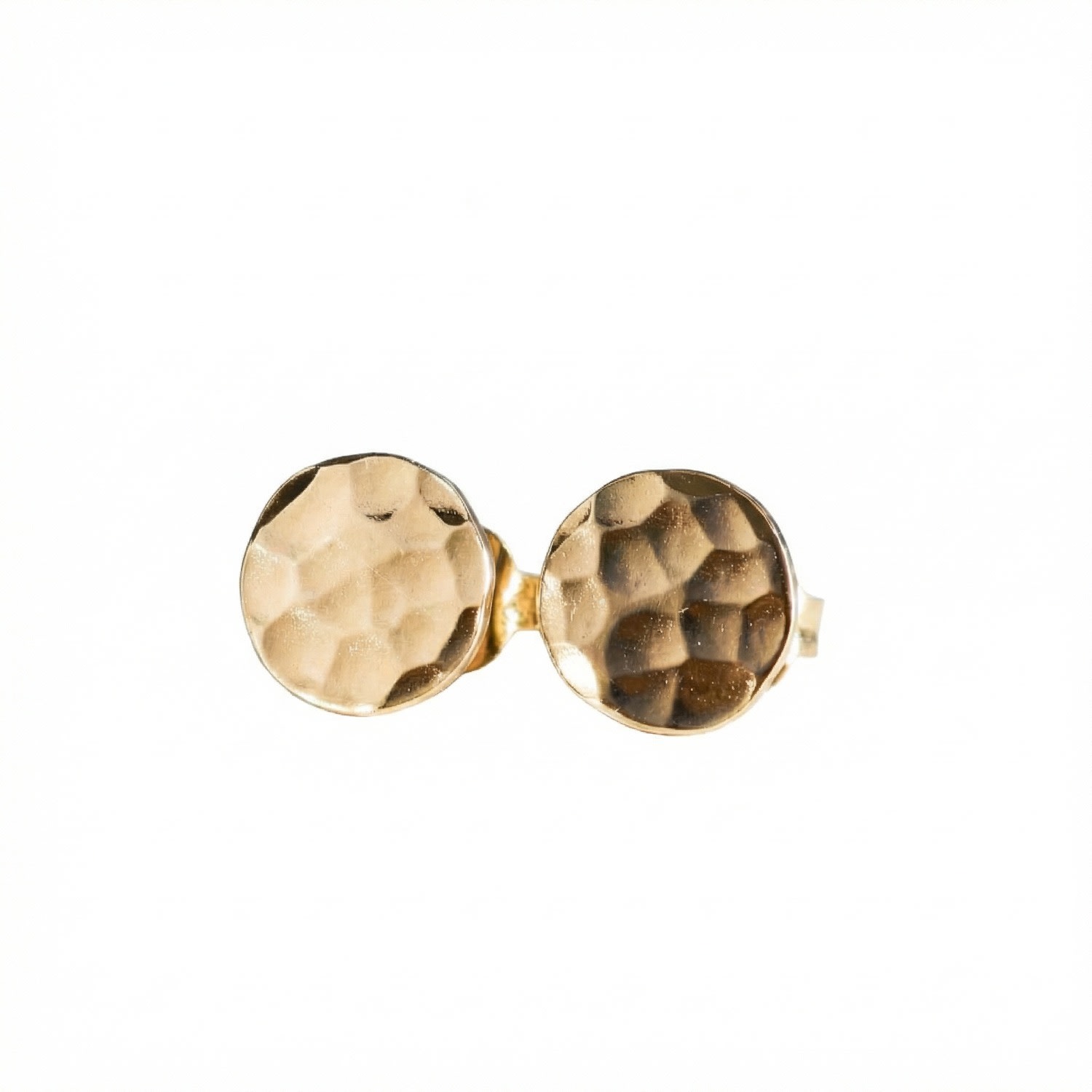 Women's Gold Filled Hammered Disc Studs | Melt'm Jewelry