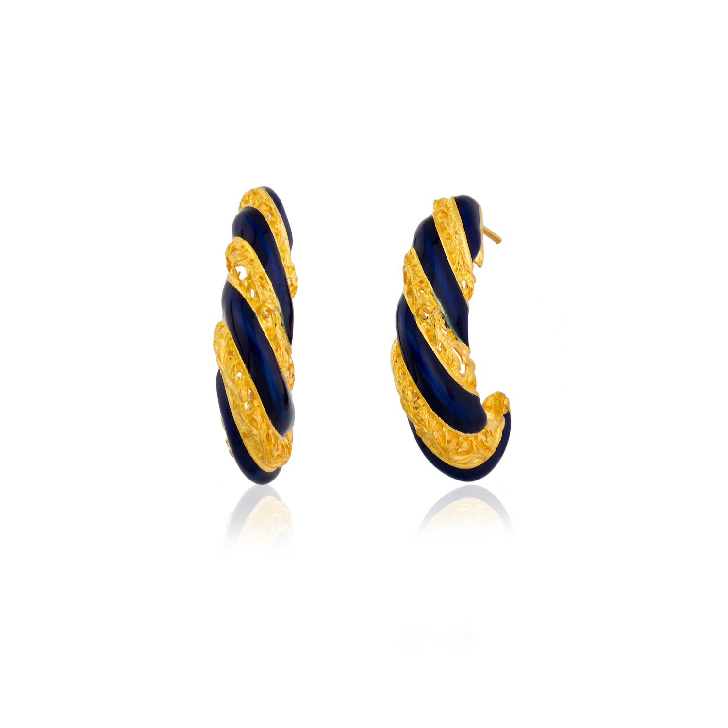 Navy blue store hoop earrings