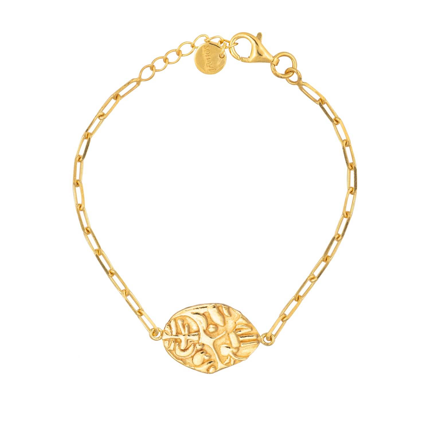 Sohavi Women's Gold Ancient Indian Coin Bracelet
