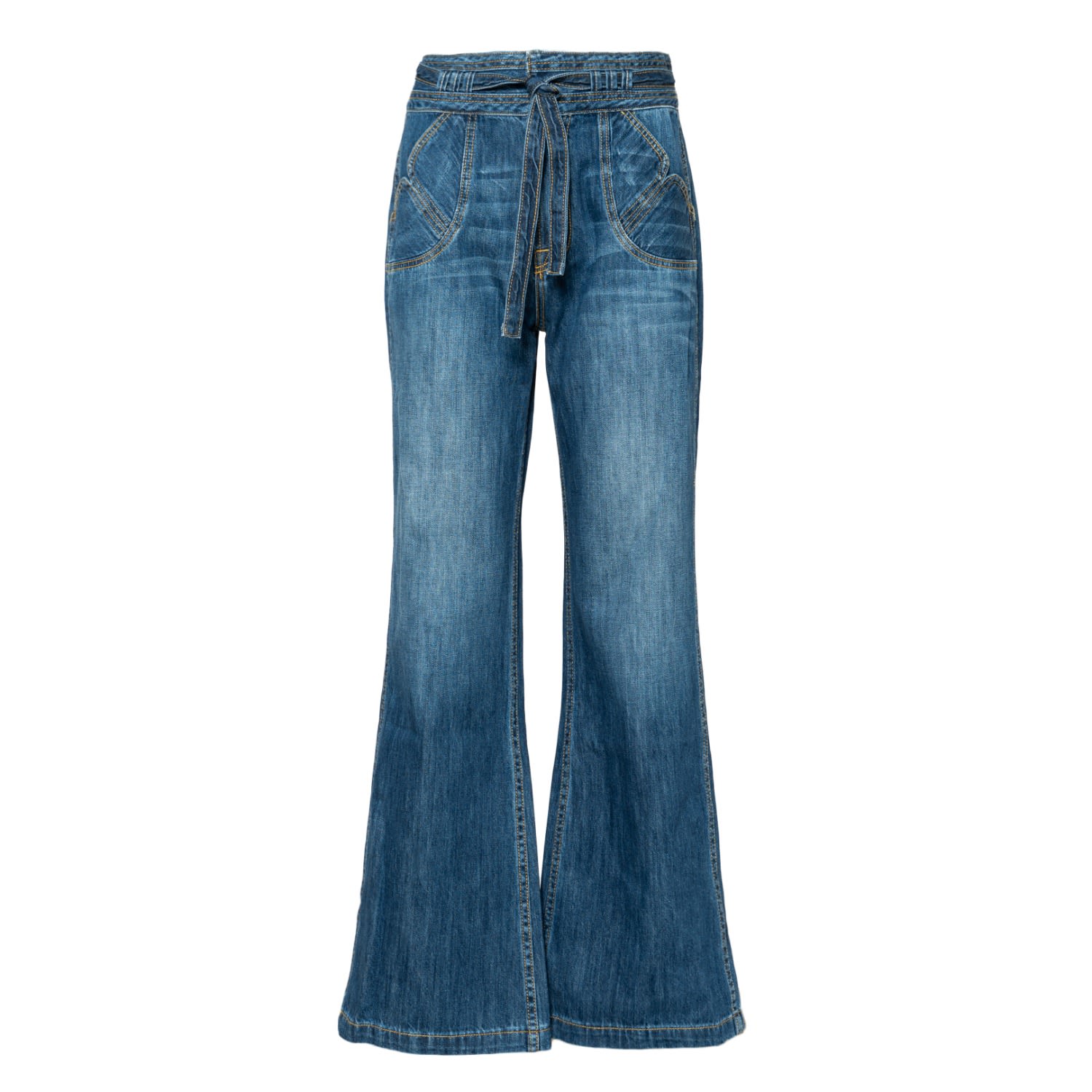 Noend Denim Blue Bella Seamed Pocket Flare In Bend In Blue