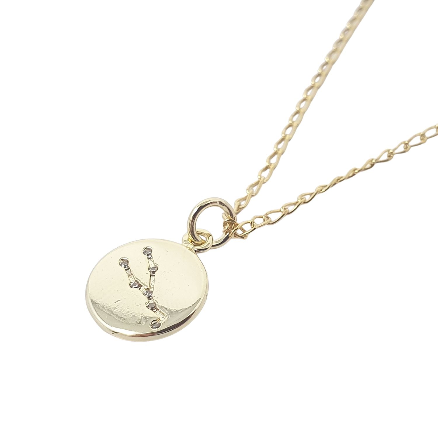 Women’s Taurus Gold Plated Constellation Star Map Pendant Charm Necklace Harfi