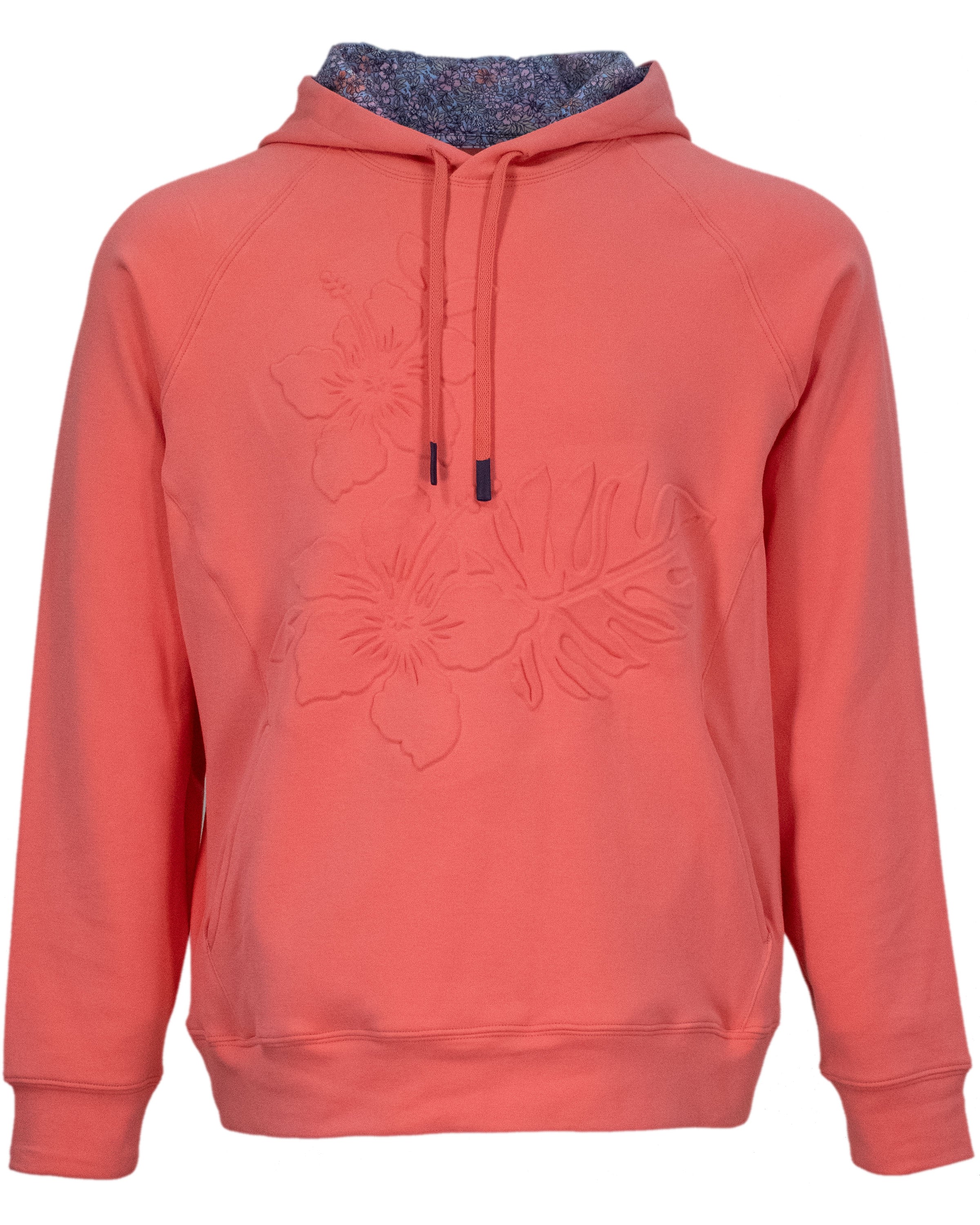 Pink / Purple Hank Embossed Floral Hoodie - Melon Extra Large Lords of Harlech