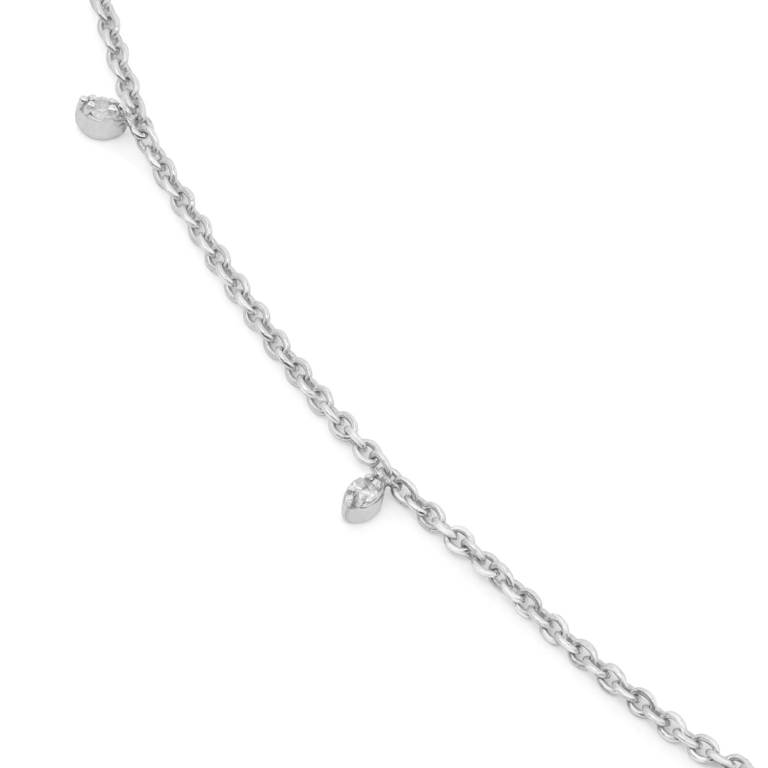 Kaizarin Women's Silver Eighteen Carat White Gold And Diamond Drop Necklace In Silver