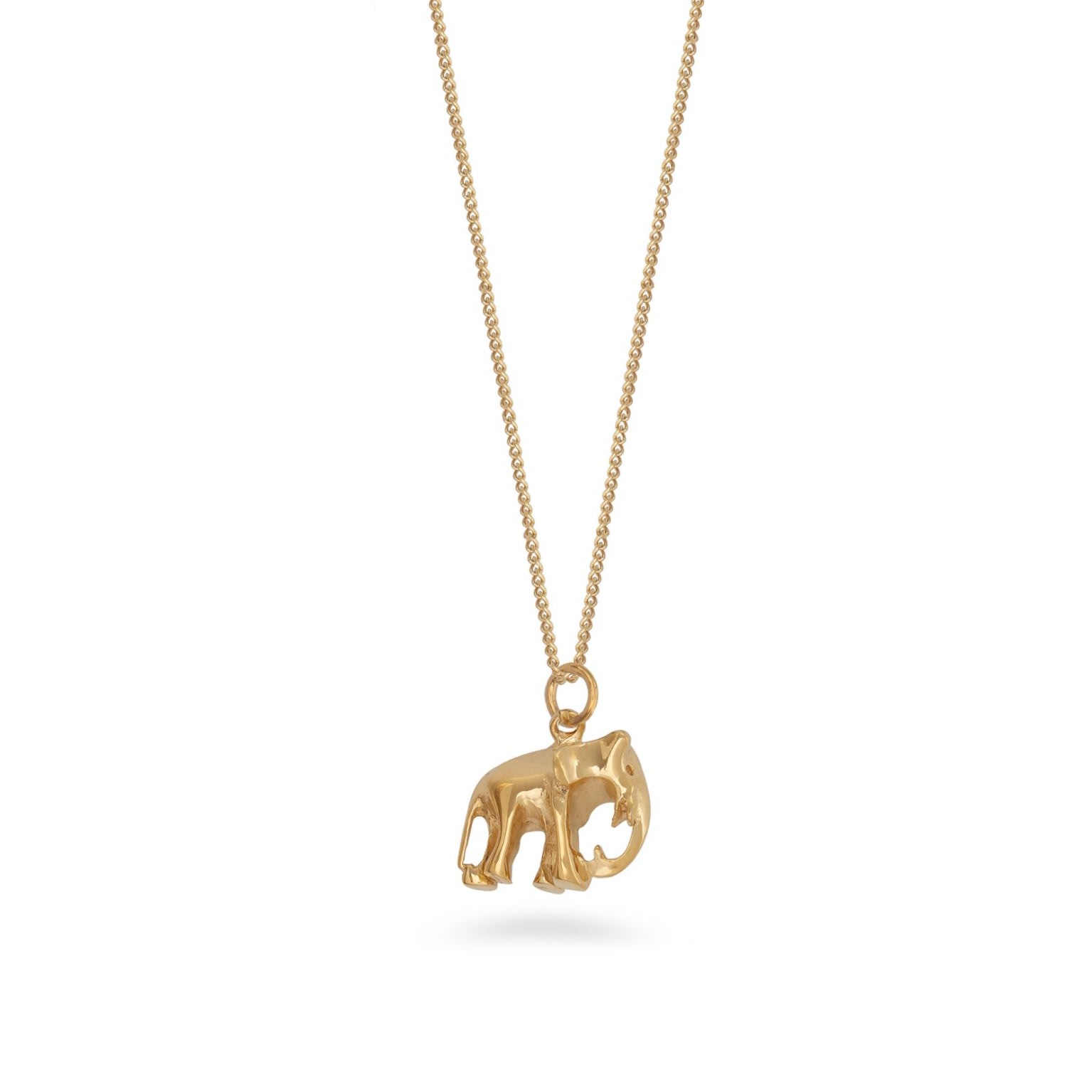 Lime Tree Design Women's Elephant Pendant Necklace Gold Vermeil