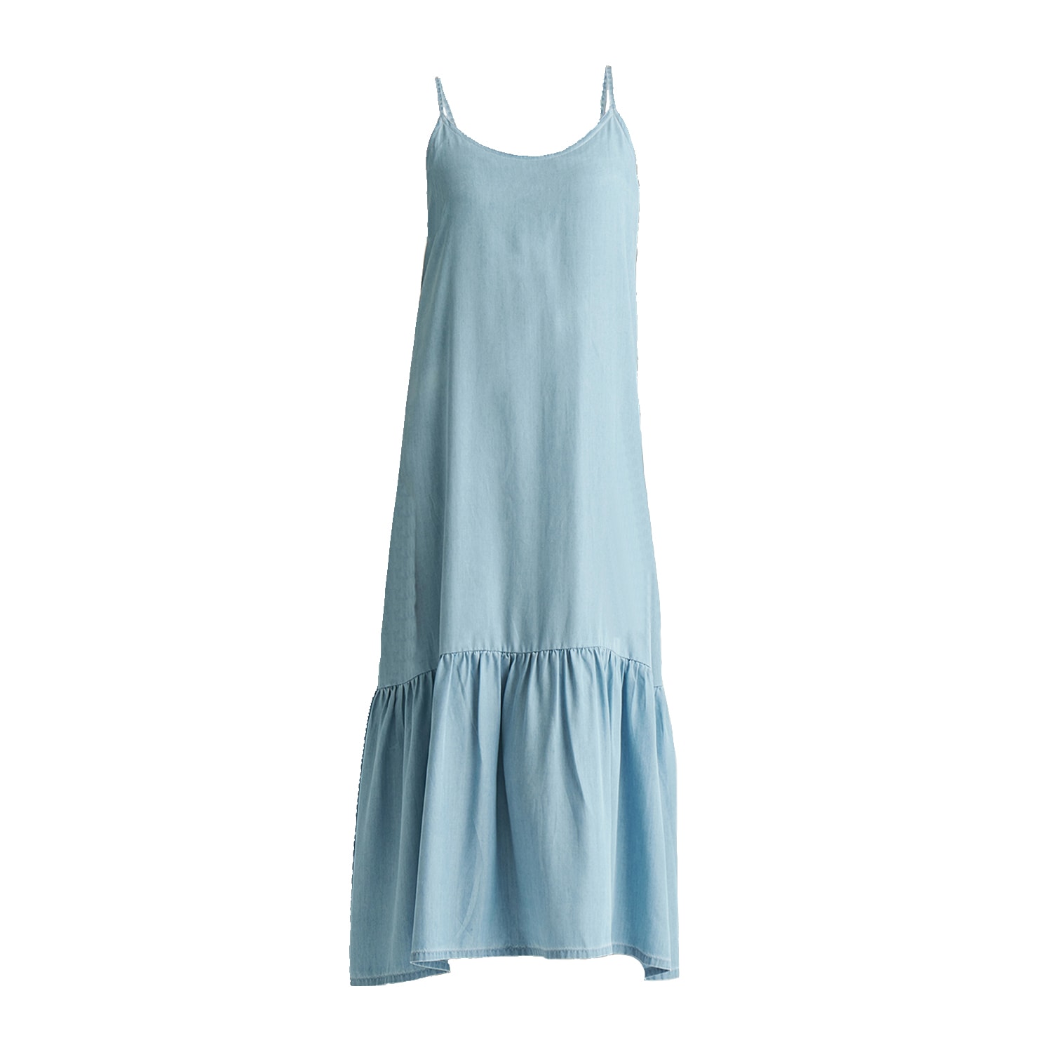 Reistor Women's Flowy Maxi Tencel Dress In Blue Denim In Blue