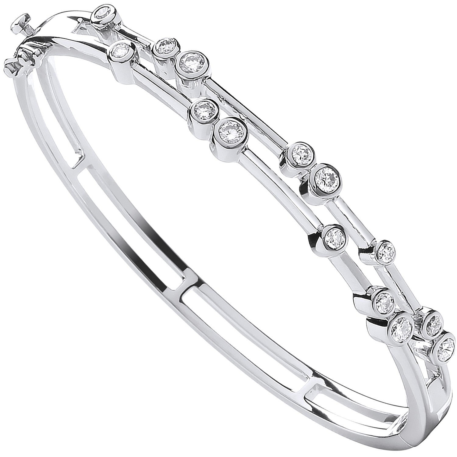 Women’s White Gold Diamond Bubble Bangle Cervin Blanc