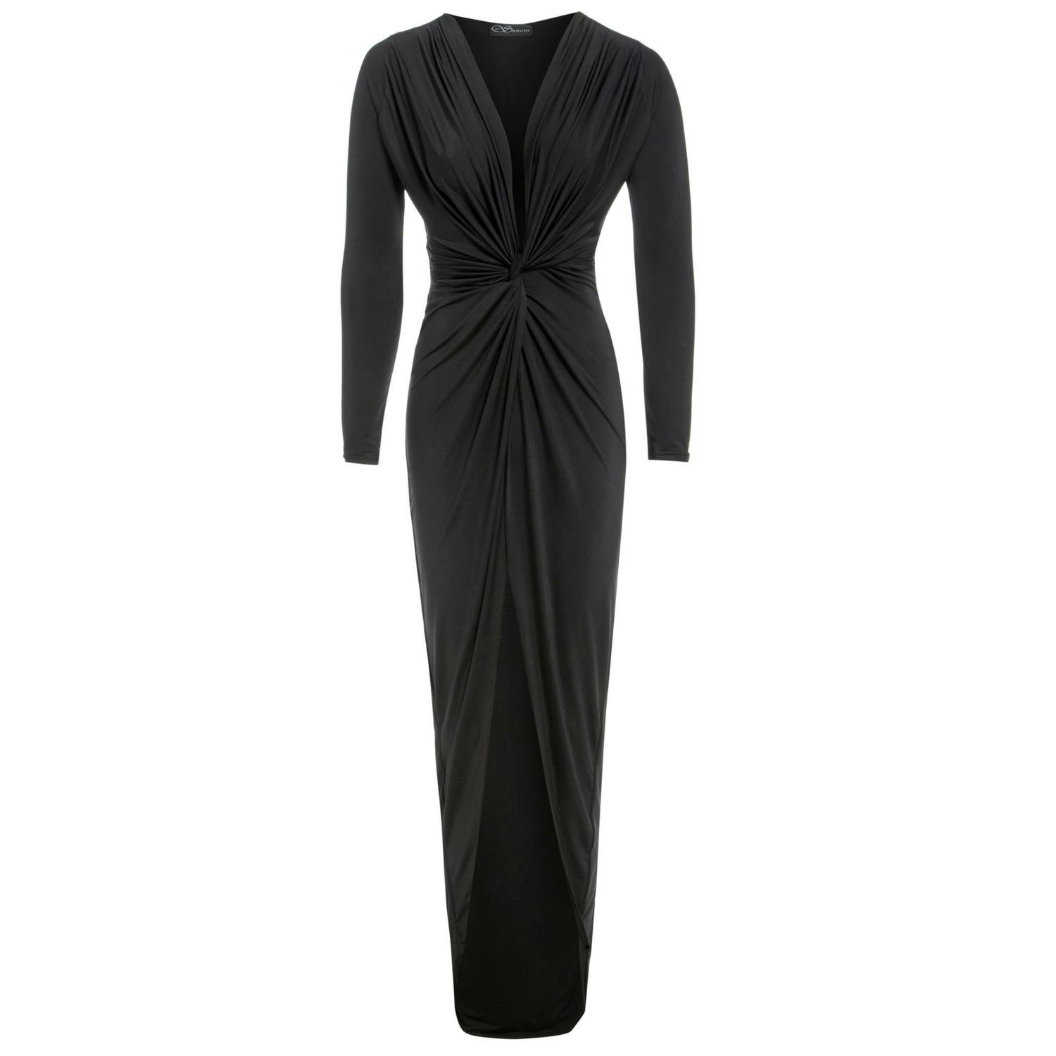 black front knot dress