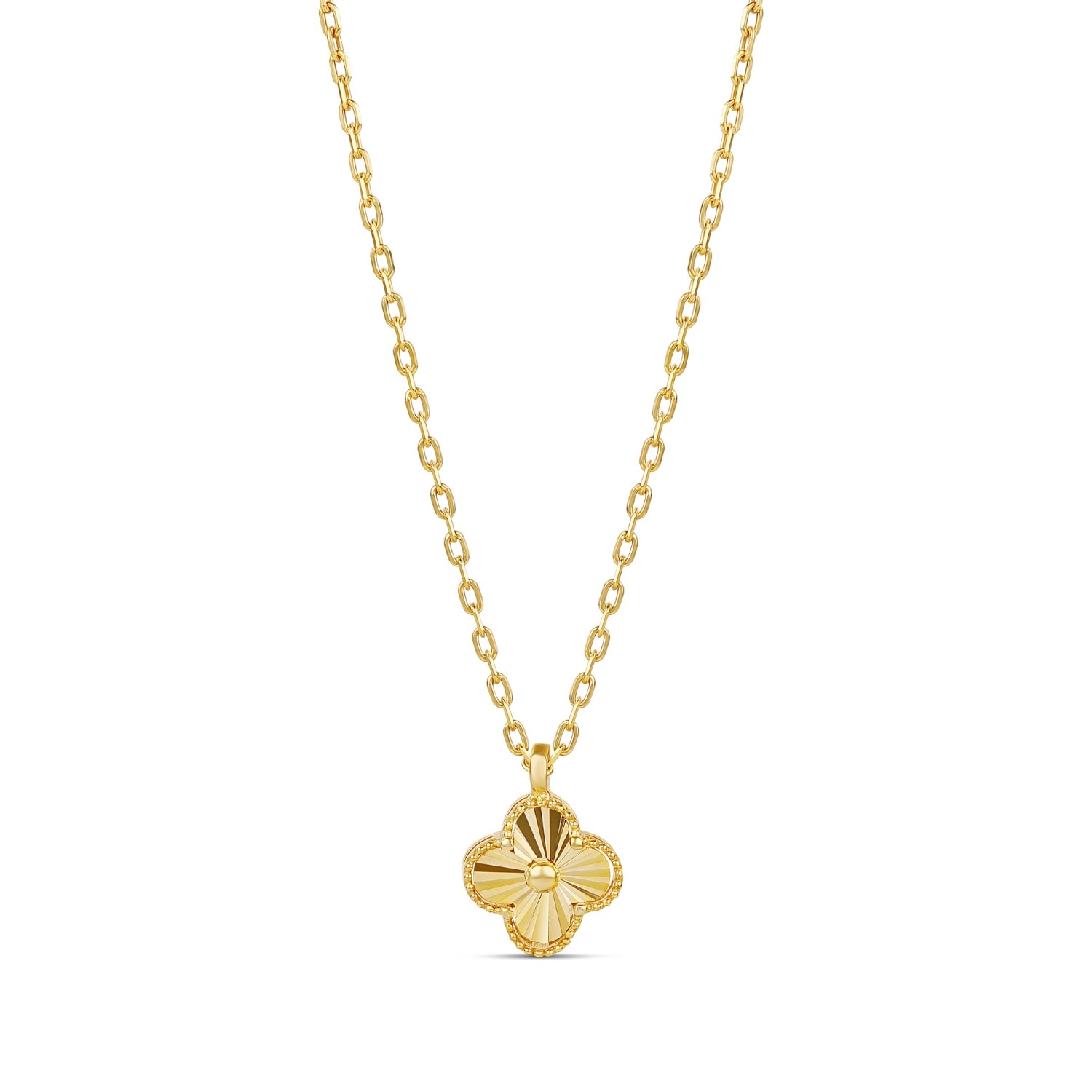 Shymi Women's Gold Mini Fluted Clover Necklace
