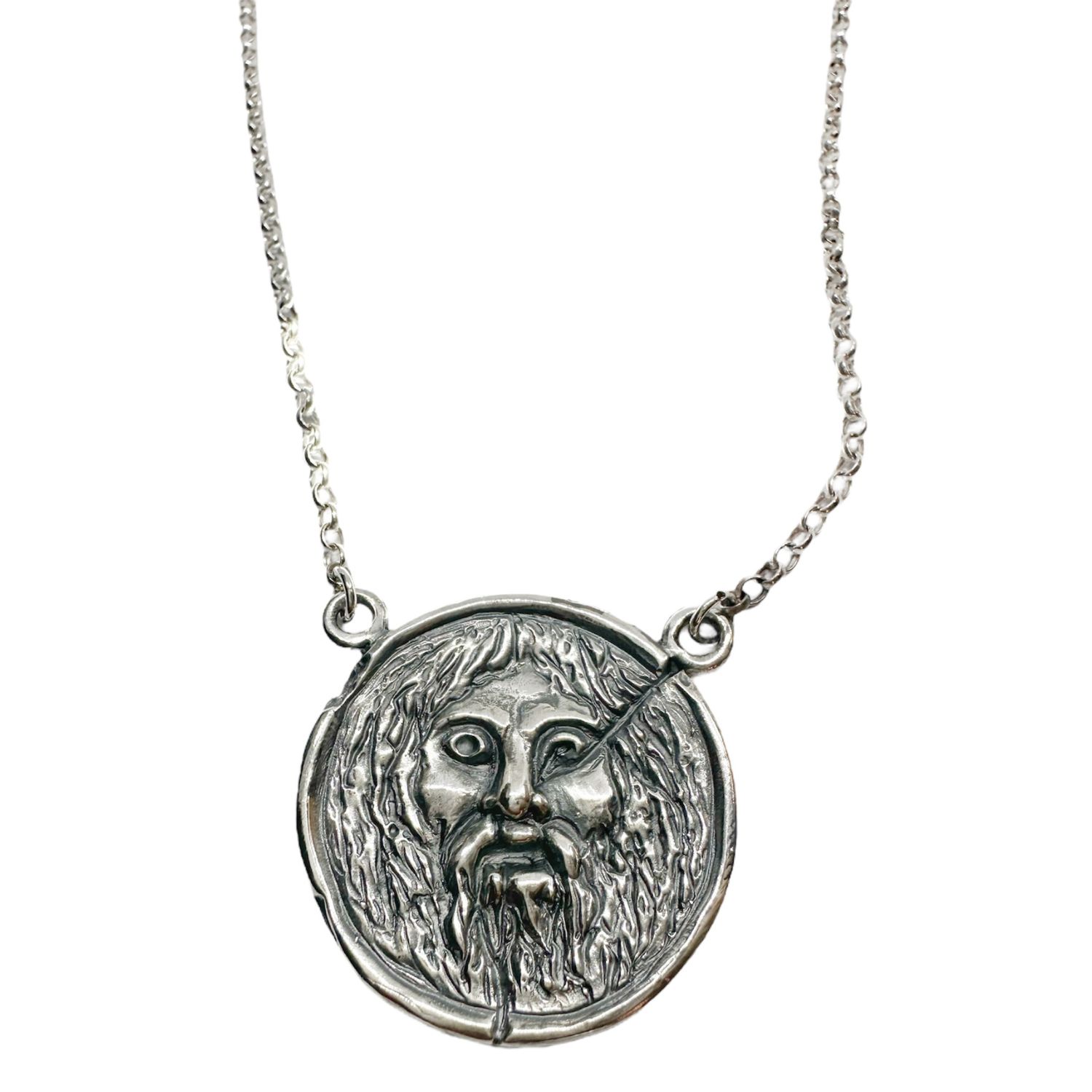 Tg-jewellery By Tamara Gervasio Women's Silver / Black La Bocca Della Verità Pendant Necklace – Sterling Silver In Multi