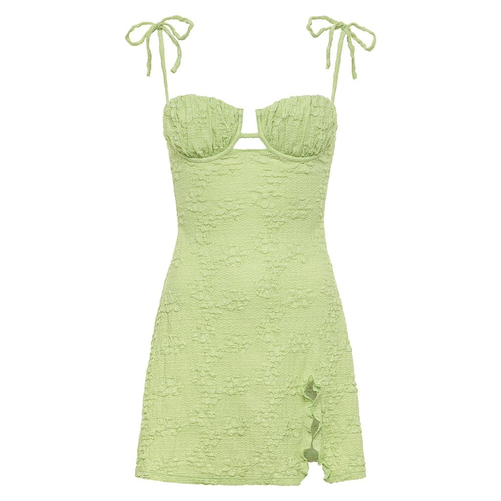 Montce Swim Women's Green Avo Floral Petal Short Slip Dress