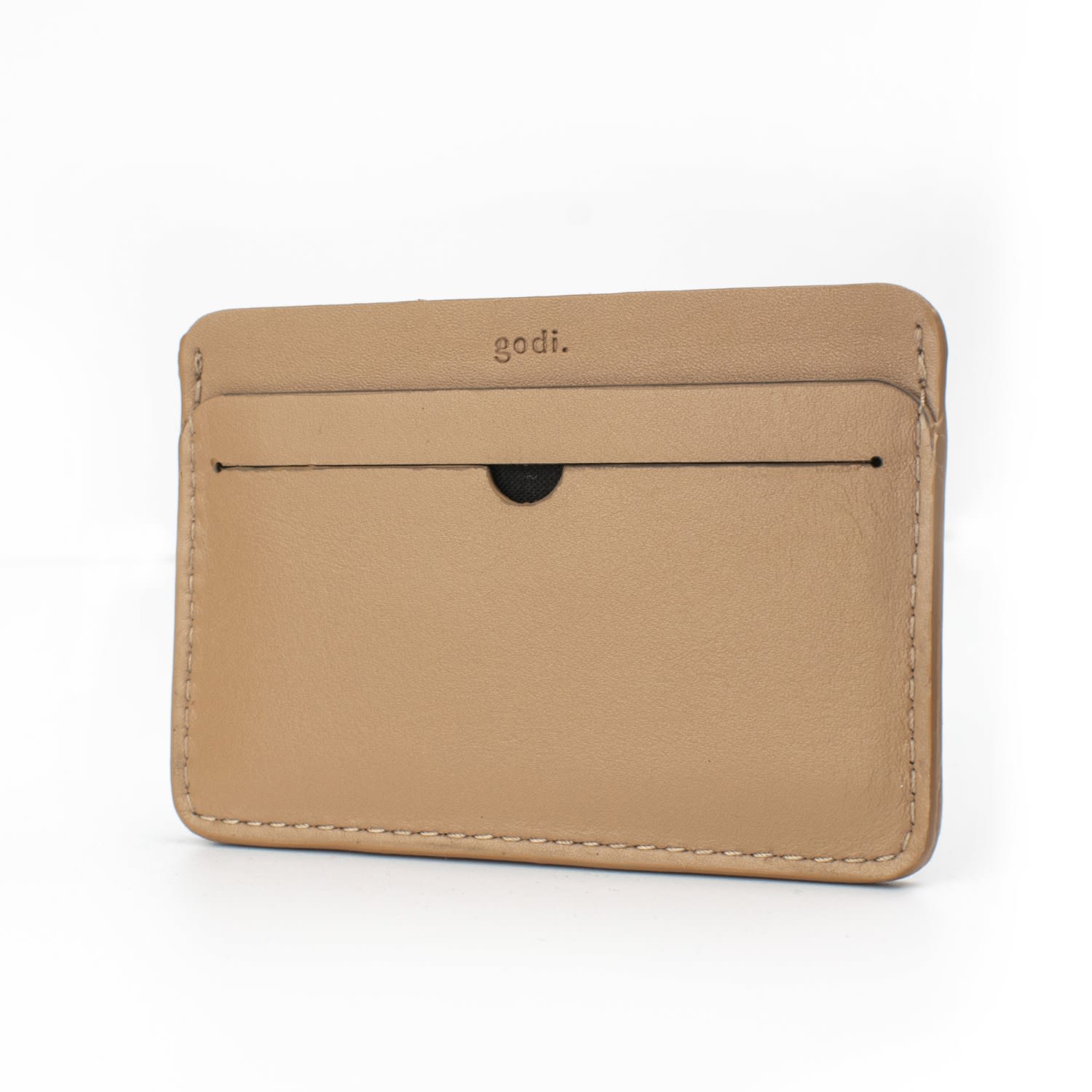 Godi. Men's Neutrals Handmade Leather Cardholder - Sand In Brown