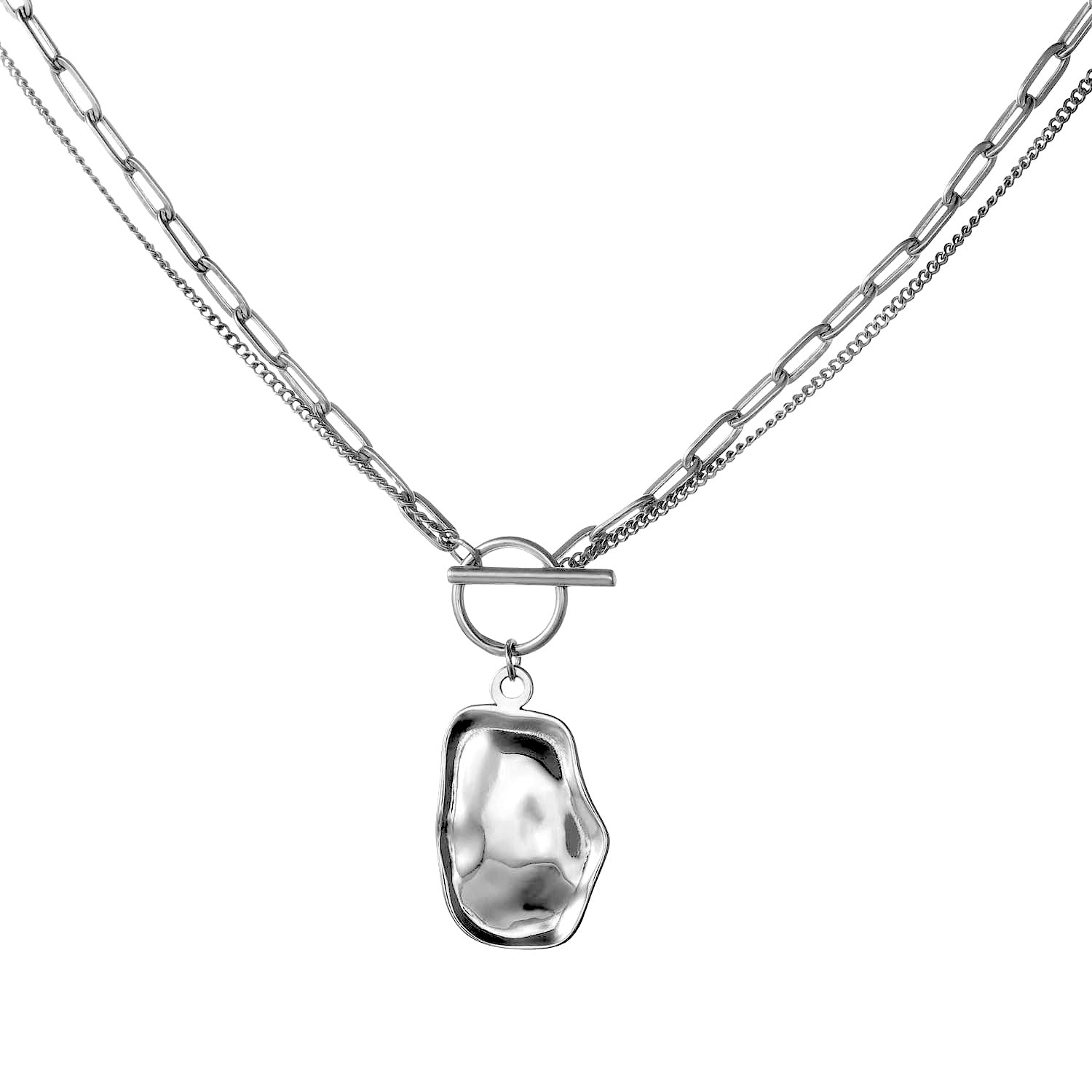 Women’s Chelsea Double Chain Necklace- Silver Aaria London