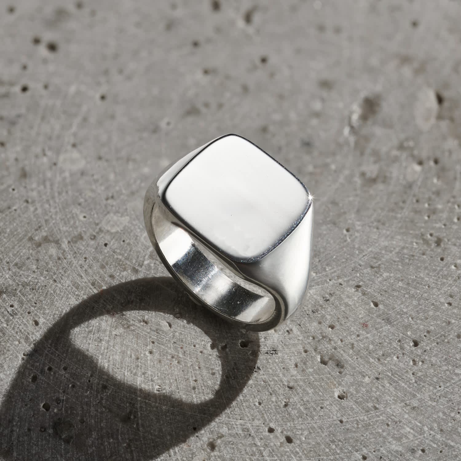 Sterling Silver Mens Square Signet Ring | Posh Totty Designs